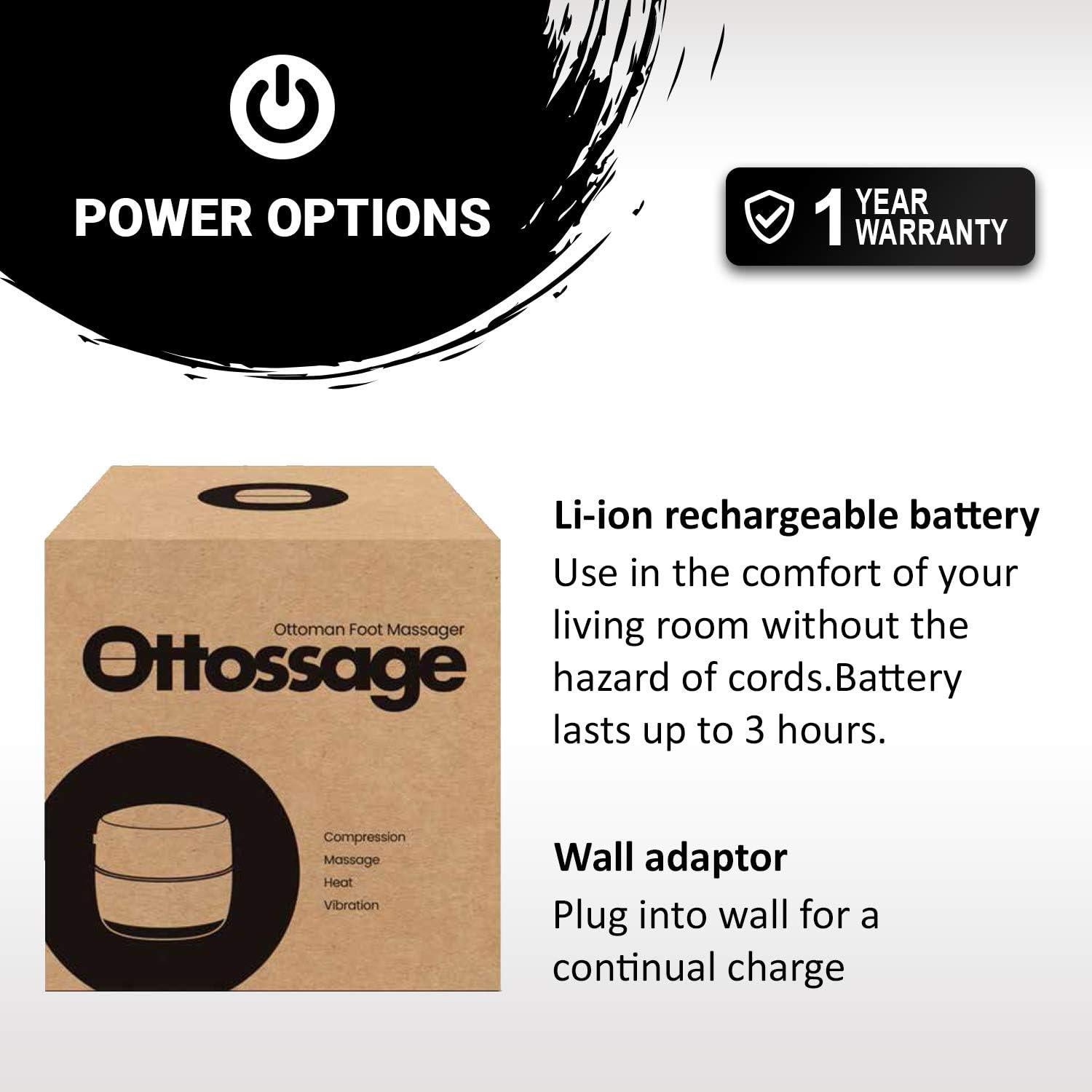 Masajeador de pies Ottossage con calor y vibración, gris