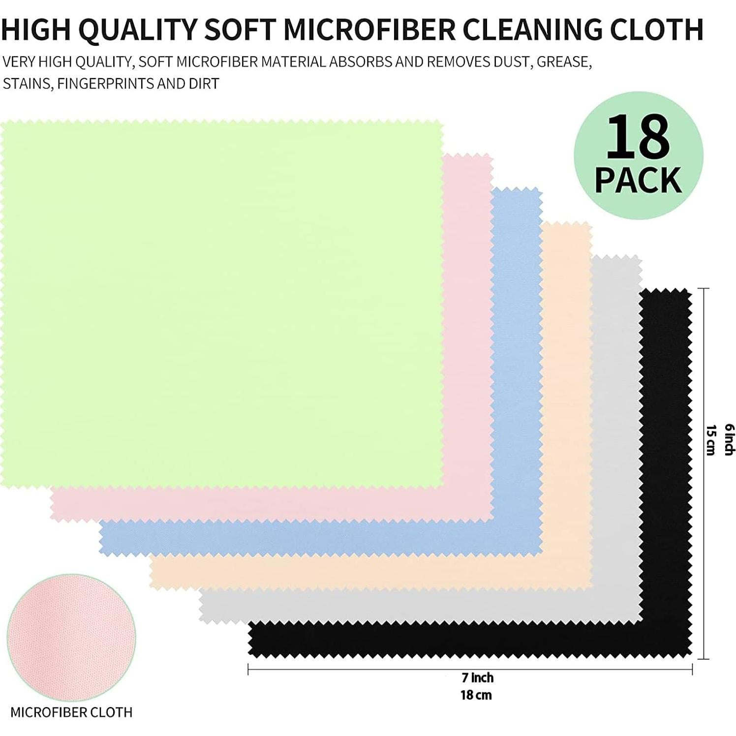 Paquete de 18 paños de microfibra vonper 15x18 cm multicolor