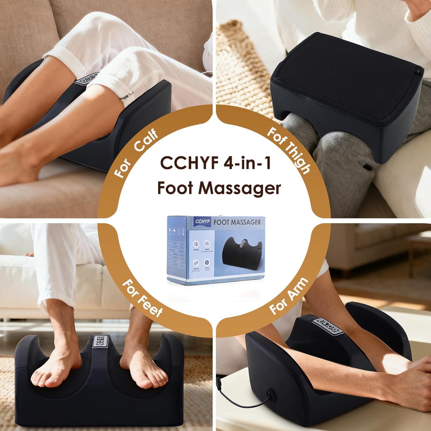 Masajeador de pies eléctrico CCHYF con calor y rodillos