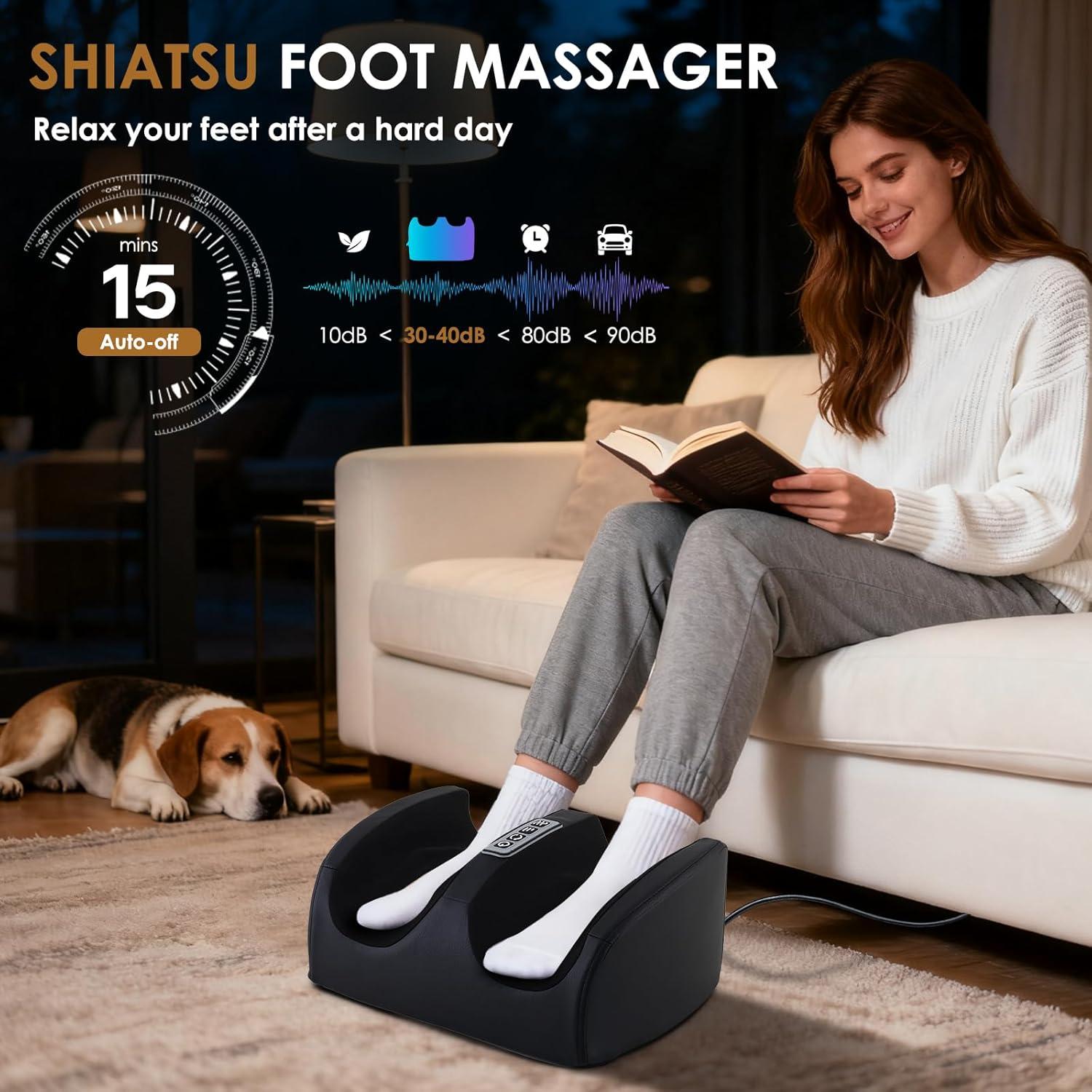 Masajeador de pies eléctrico CCHYF con calor y rodillos