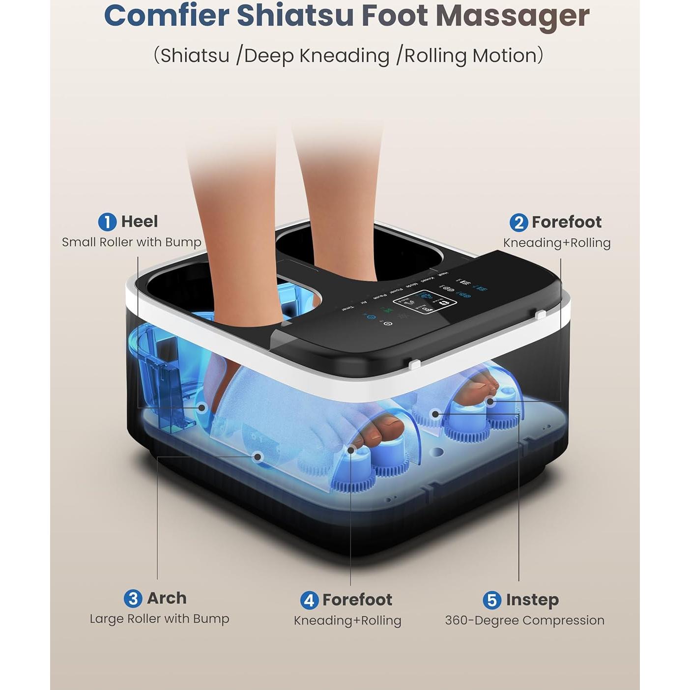 Masajeador de Pies COMFIER CF-5326 con Calor y Control Remoto