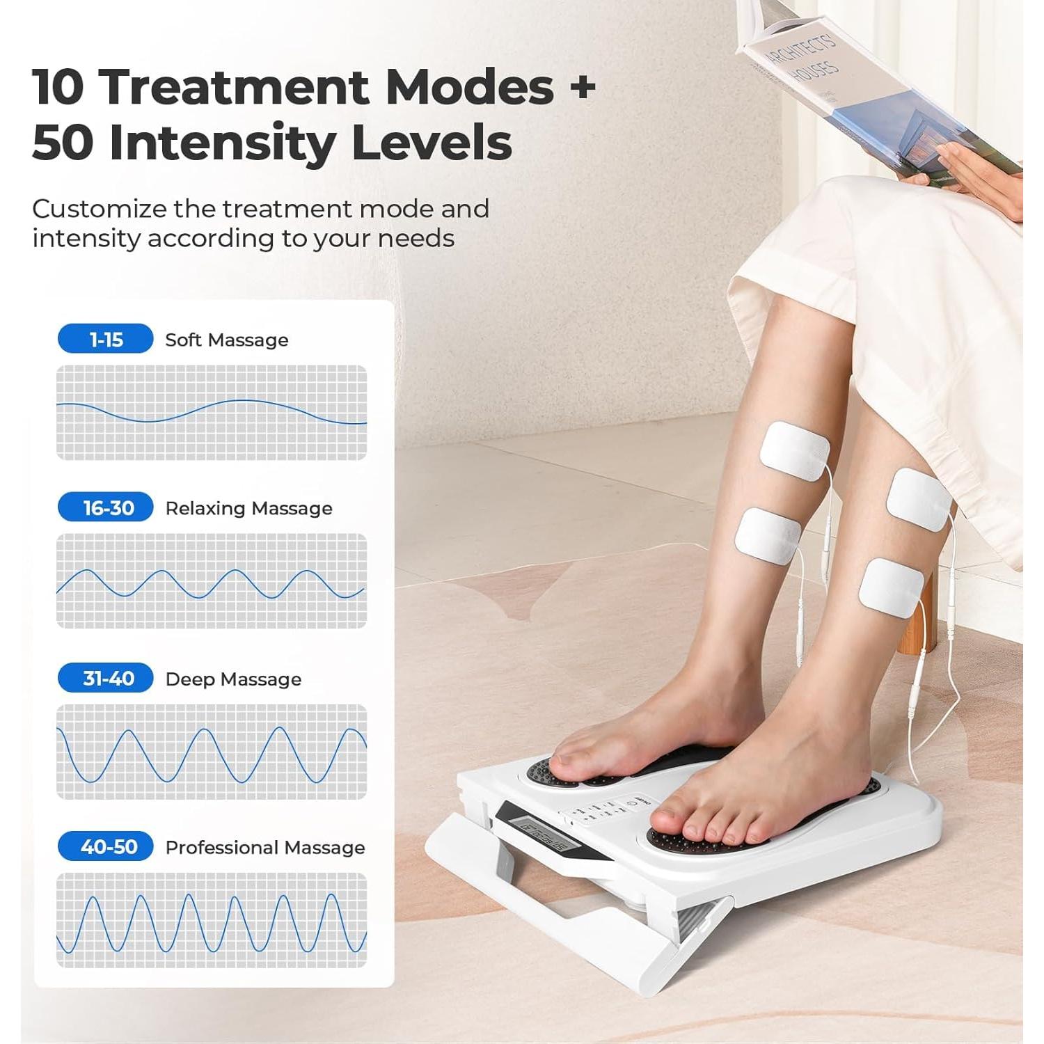 Masajeador de pies EMS KNQZE AST-300V, 10 modos, 50 intensidades