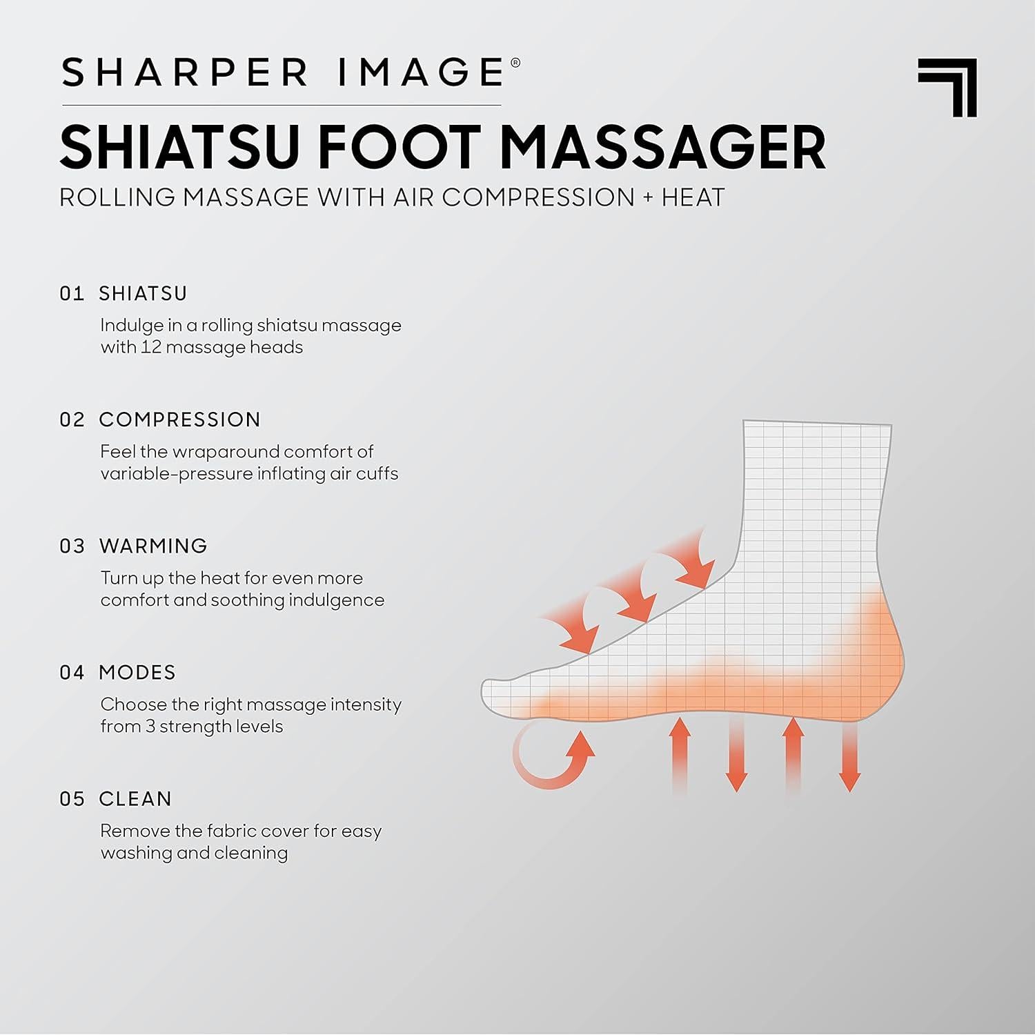 Masajeador de pies Shiatsu Sharper Image con calor y compresión