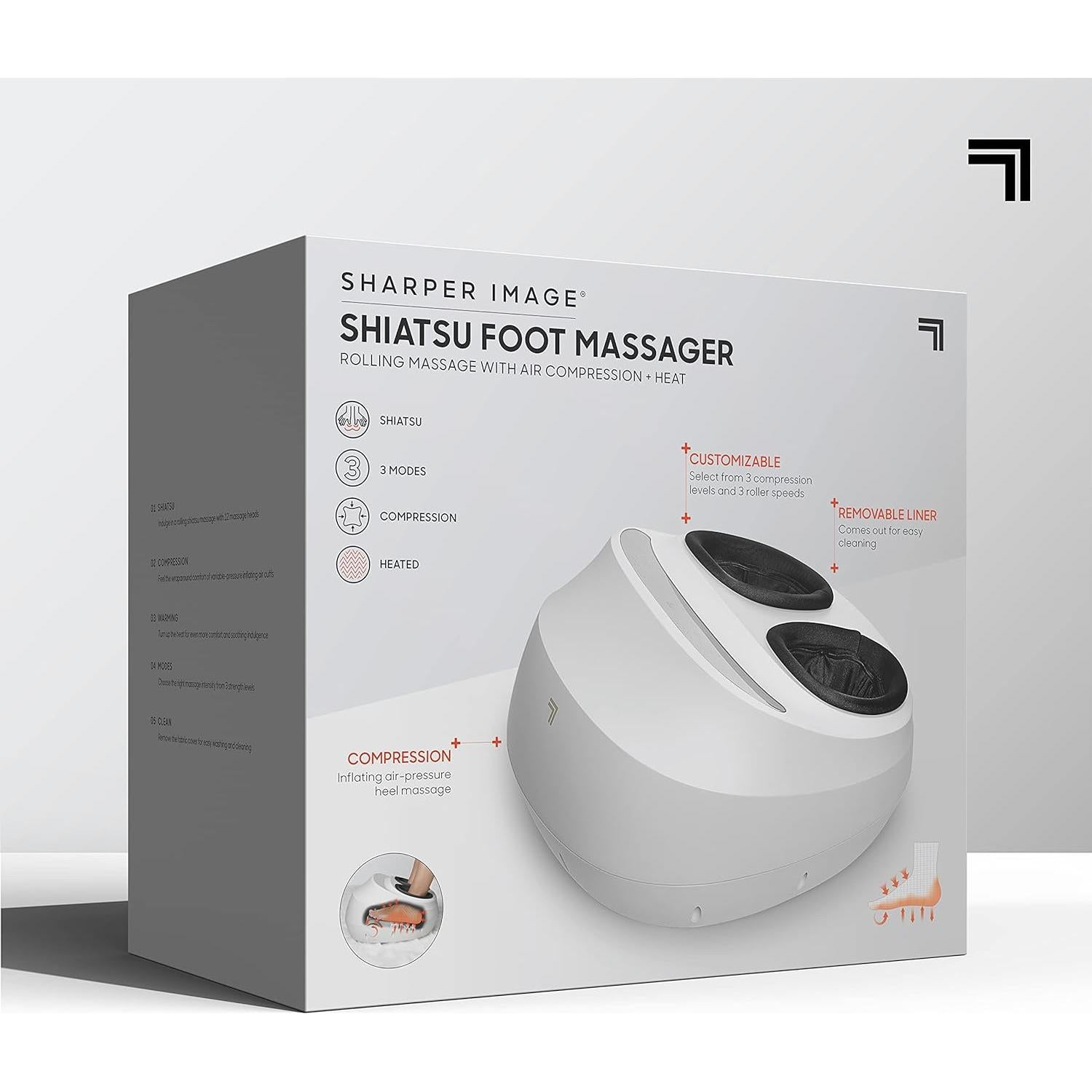 Masajeador de pies Shiatsu Sharper Image con calor y compresión