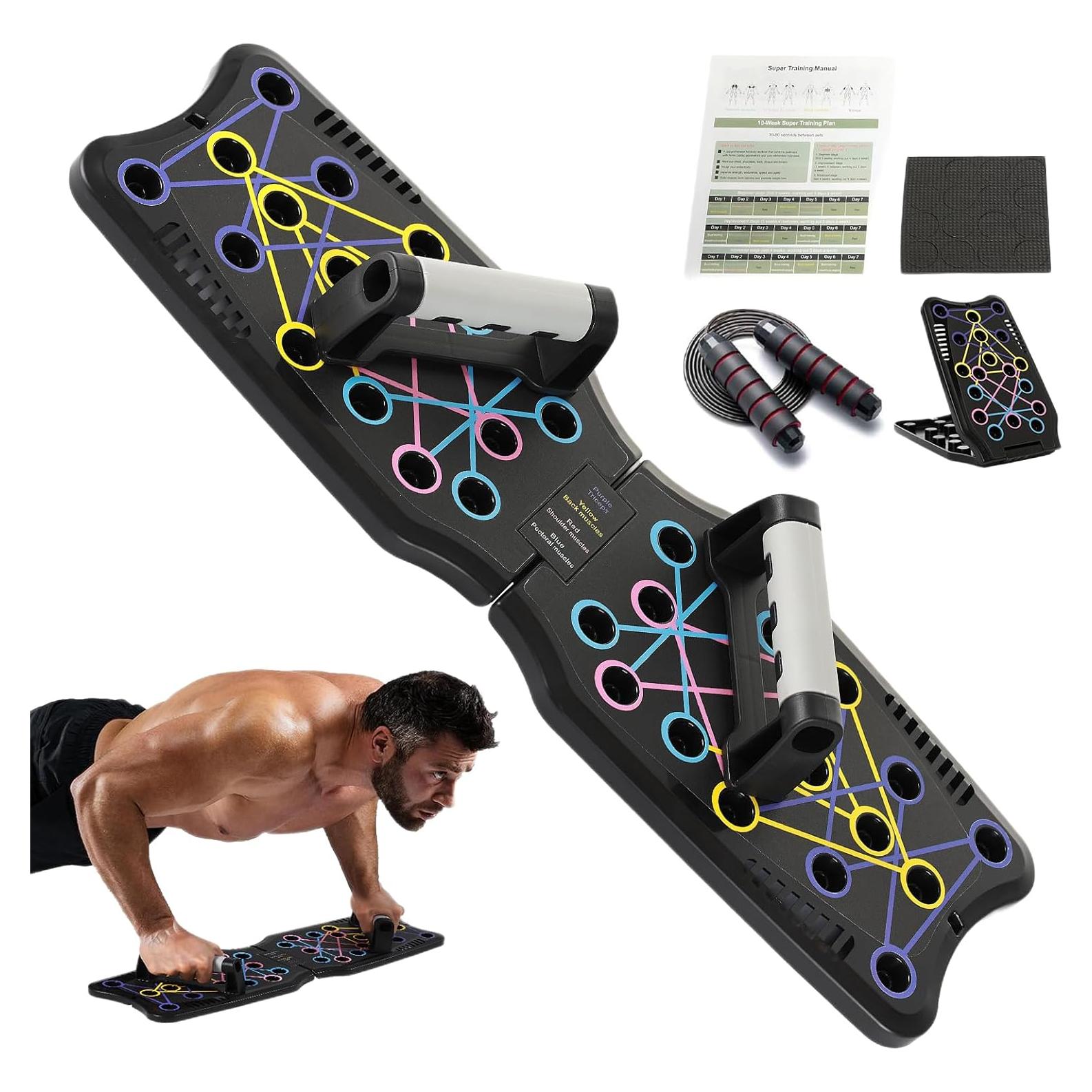 Tabla de Flexiones GearBoost con Cuerda de Salto Ajustable