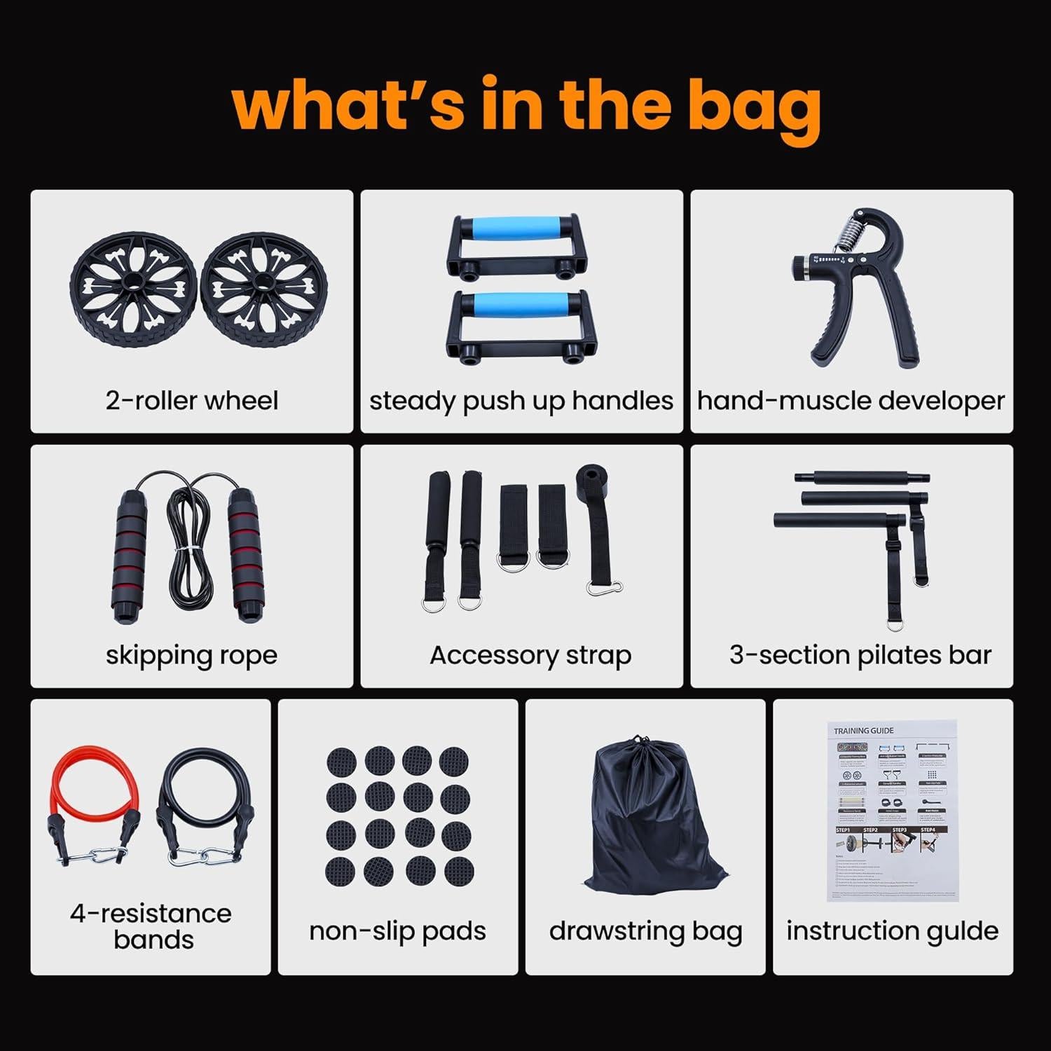 Set de Fitness Portátil 20 en 1 Welsteepse - Gimnasio en Casa