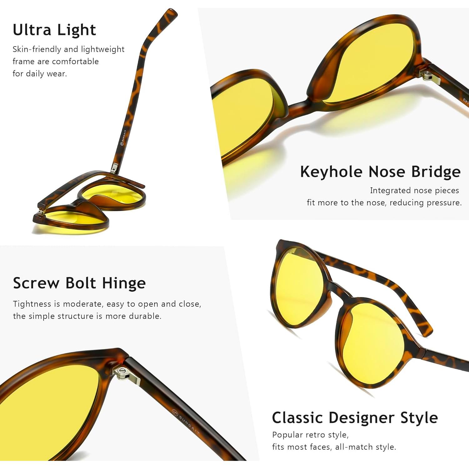 Gafas de sol polarizadas SUNGAIT unisex estilo retro UV400