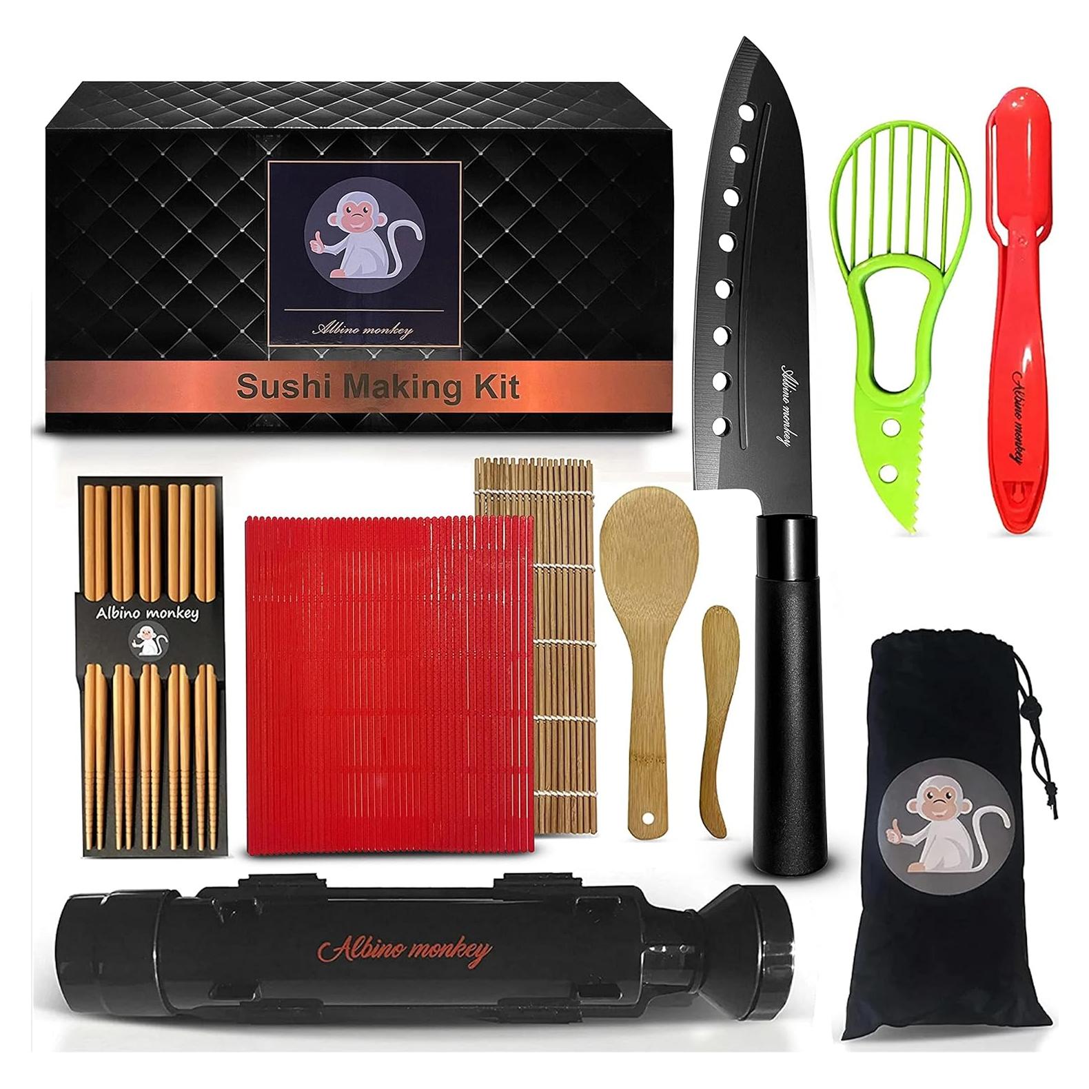 Kit de Hacer Sushi Mono Albino - Incluye Cuchillo y Bazooka