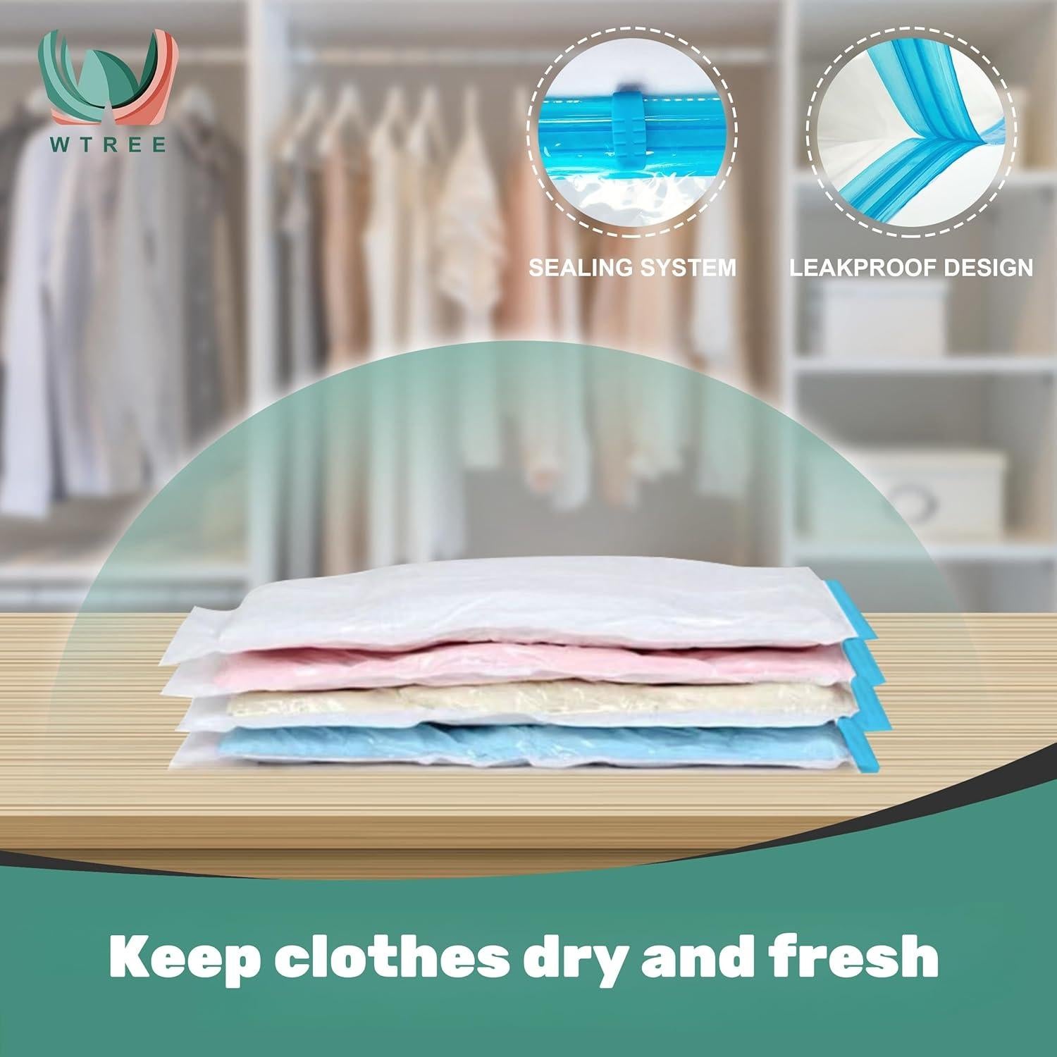 Paquete de 20 Bolsas de Almacenamiento al Vacío WTREE