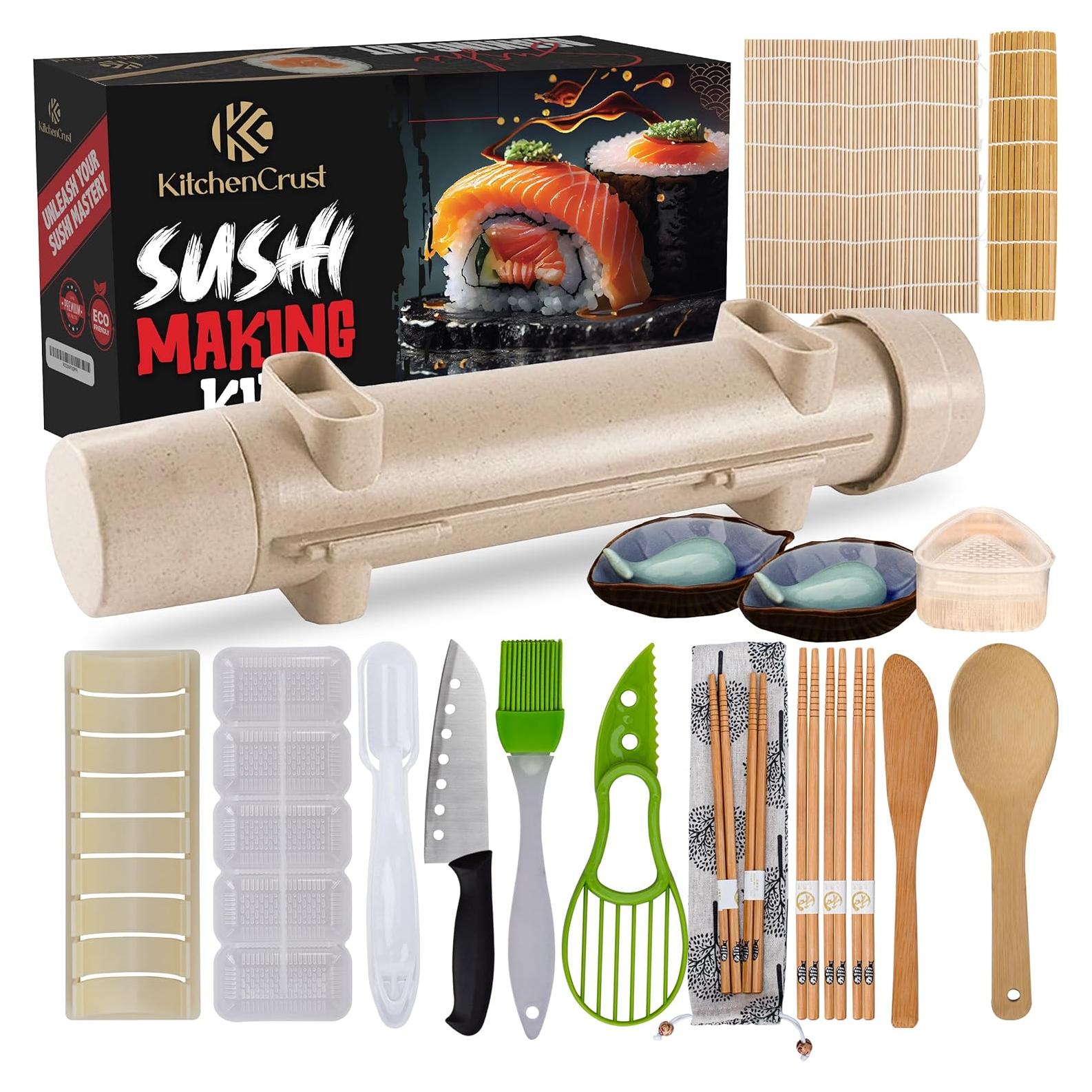 Kit de Sushi 22 en 1 KitchenCrust - Rodillo y Accesorios