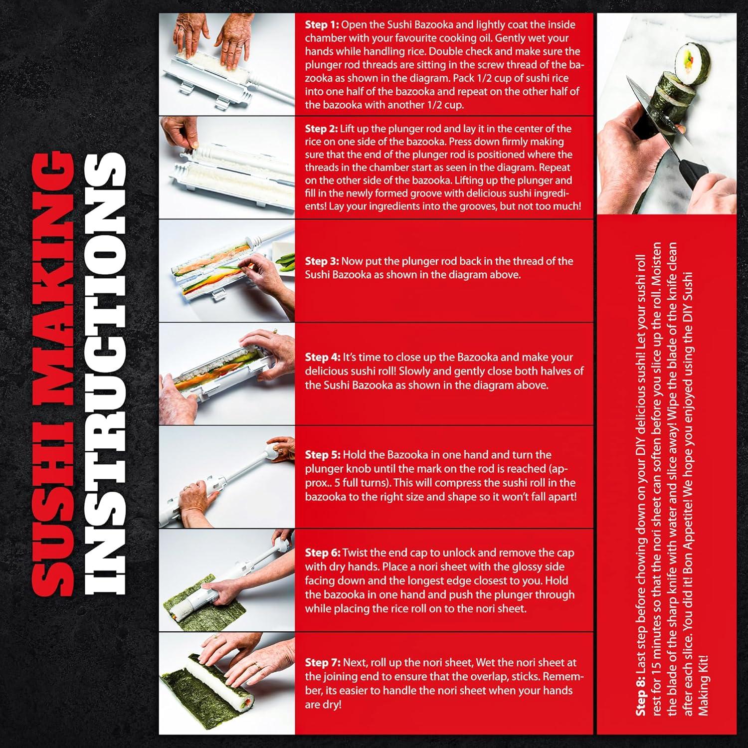 Kit de Sushi 22 en 1 KitchenCrust - Rodillo y Accesorios