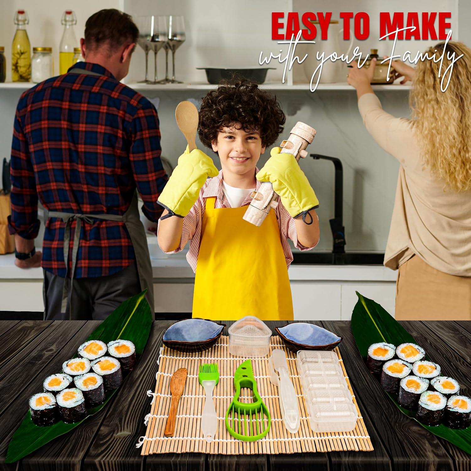 Kit de Sushi 22 en 1 KitchenCrust - Rodillo y Accesorios