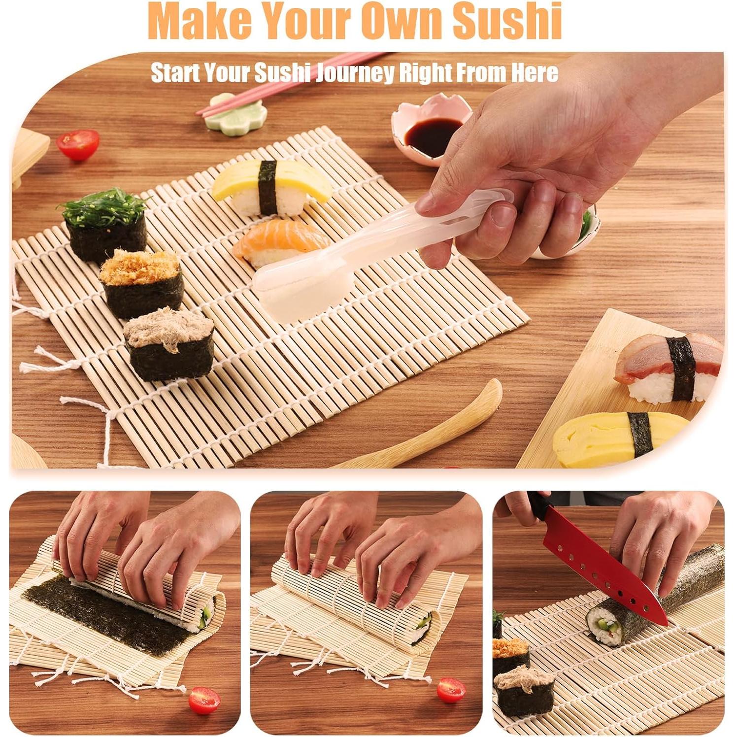 Kit de Sushi Beegofly 27 en 1 con Plato de Bambú y Cuchillo