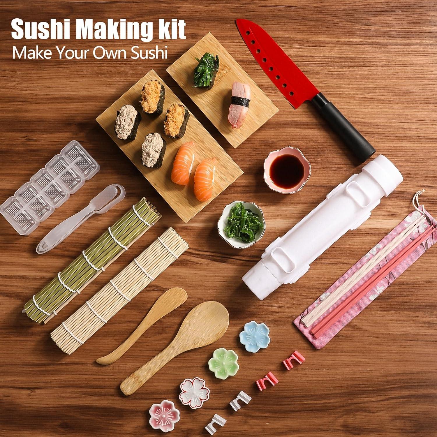 Kit de Sushi Beegofly 27 en 1 con Plato de Bambú y Cuchillo
