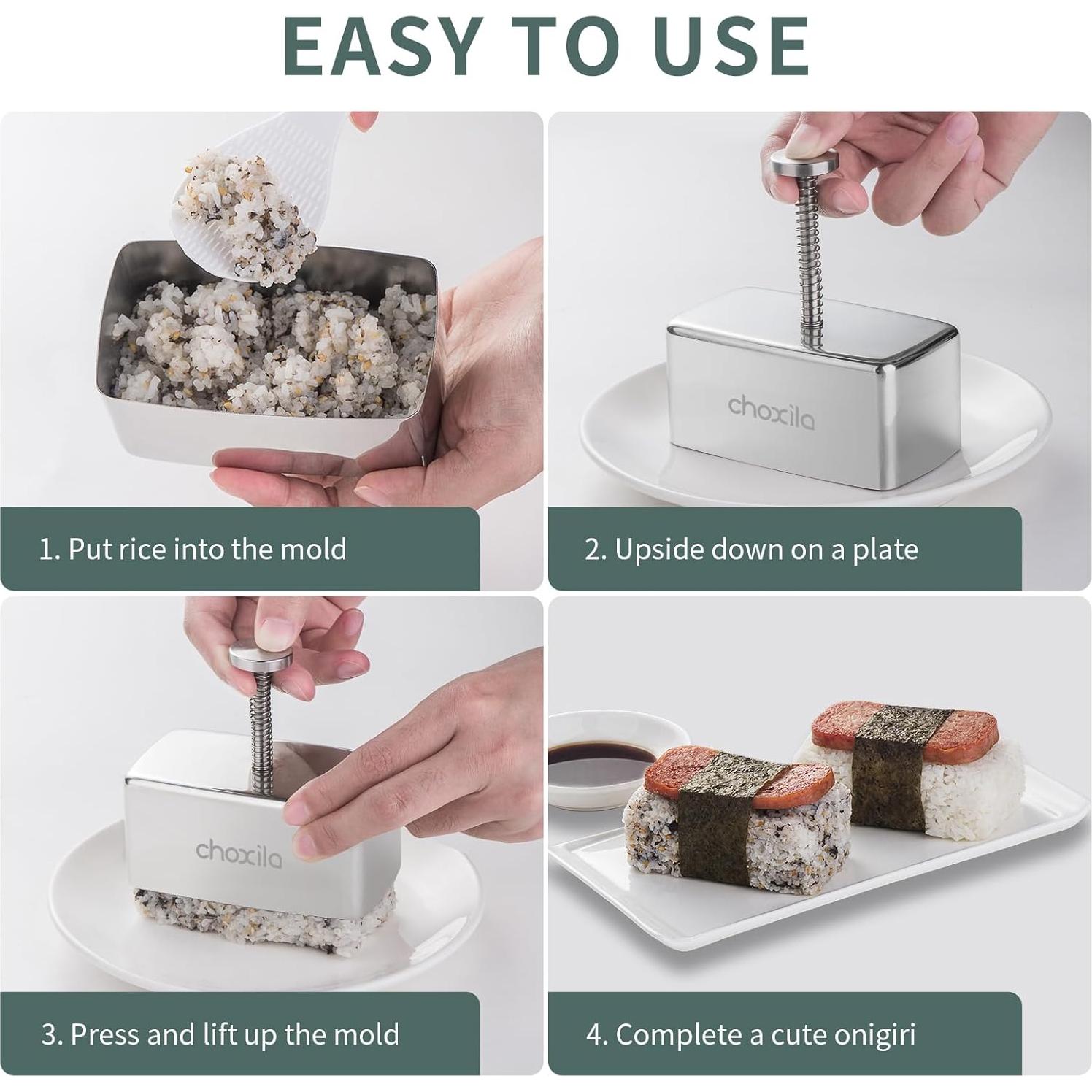 Kit de 3 Moldes de Onigiri Acero Inoxidable Choxila