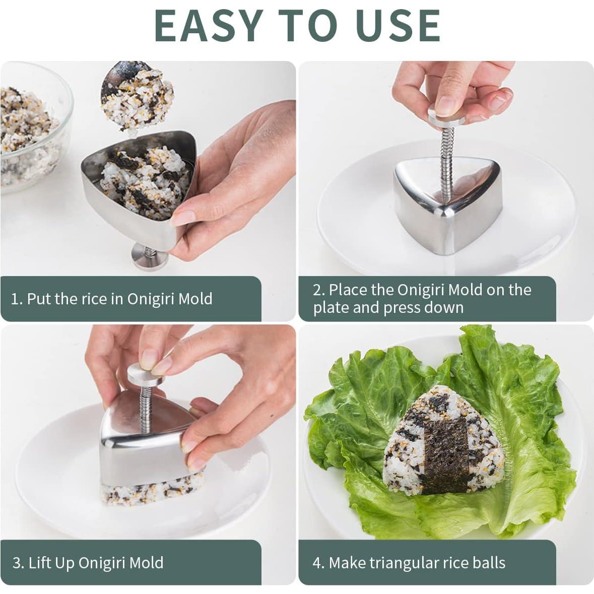 Kit de 3 Moldes de Onigiri Acero Inoxidable Choxila