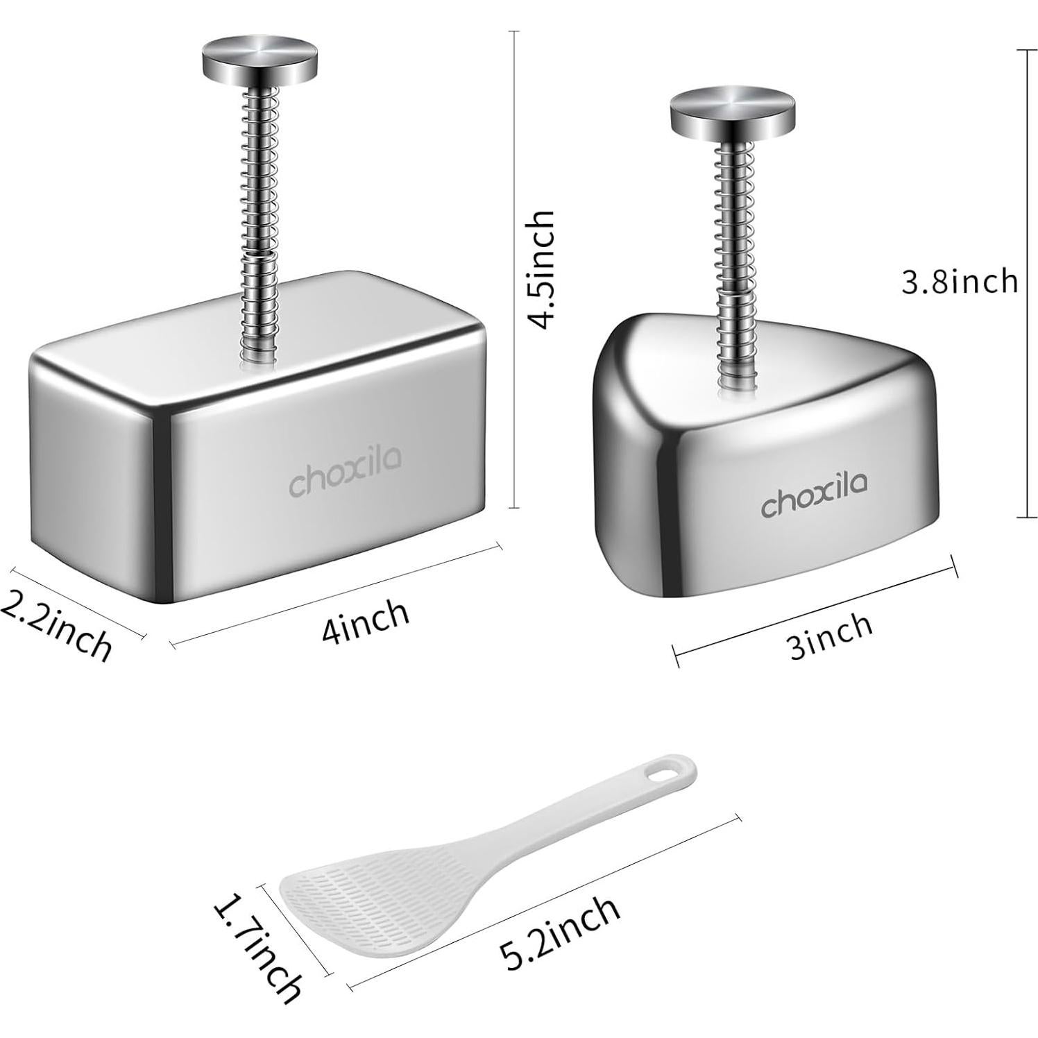 Kit de 3 Moldes de Onigiri Acero Inoxidable Choxila