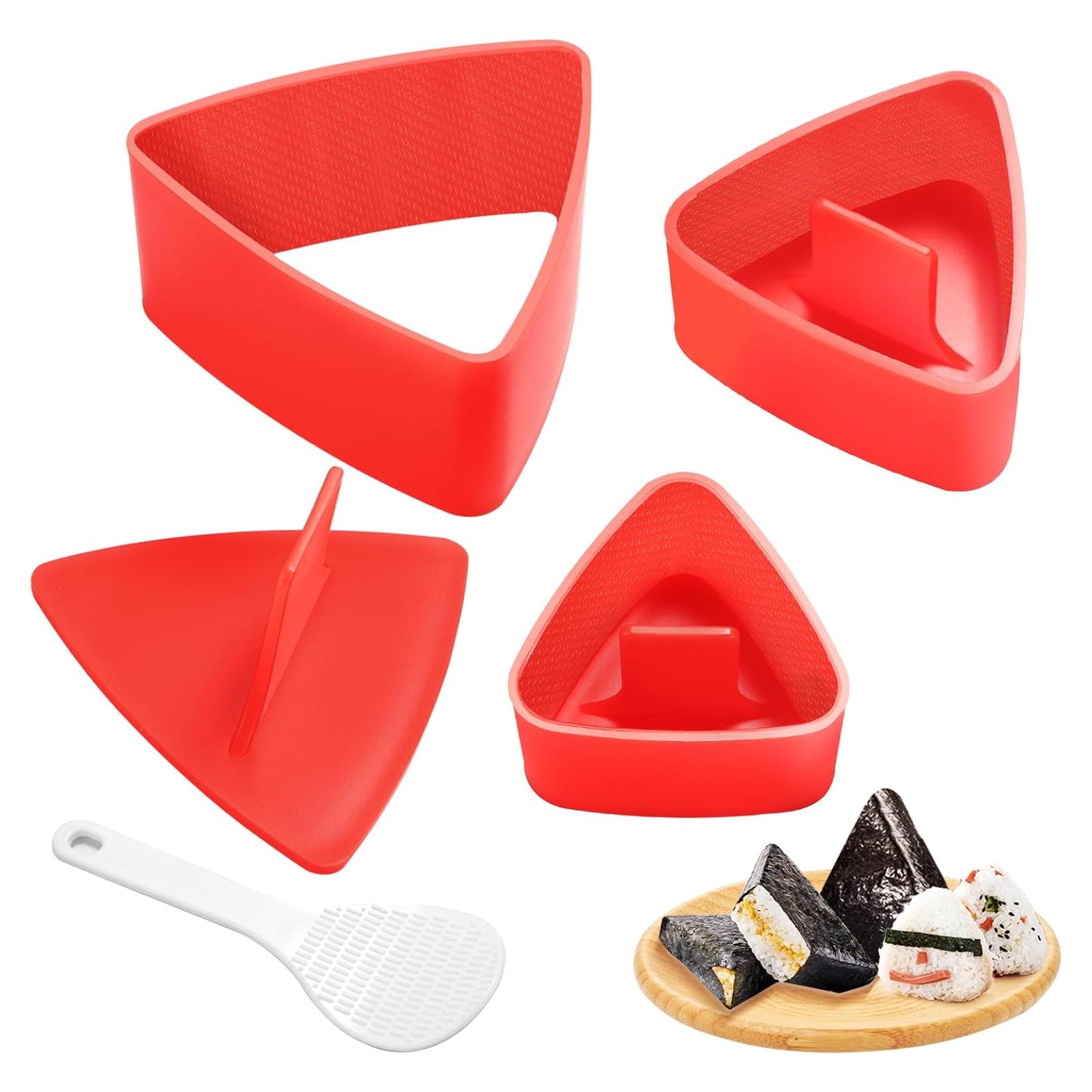 Juego de Moldes de Onigiri DIMVKA 3 Piezas Rojo