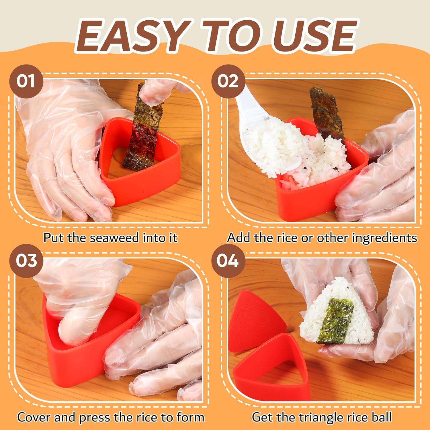 Juego de Moldes de Onigiri DIMVKA 3 Piezas Rojo