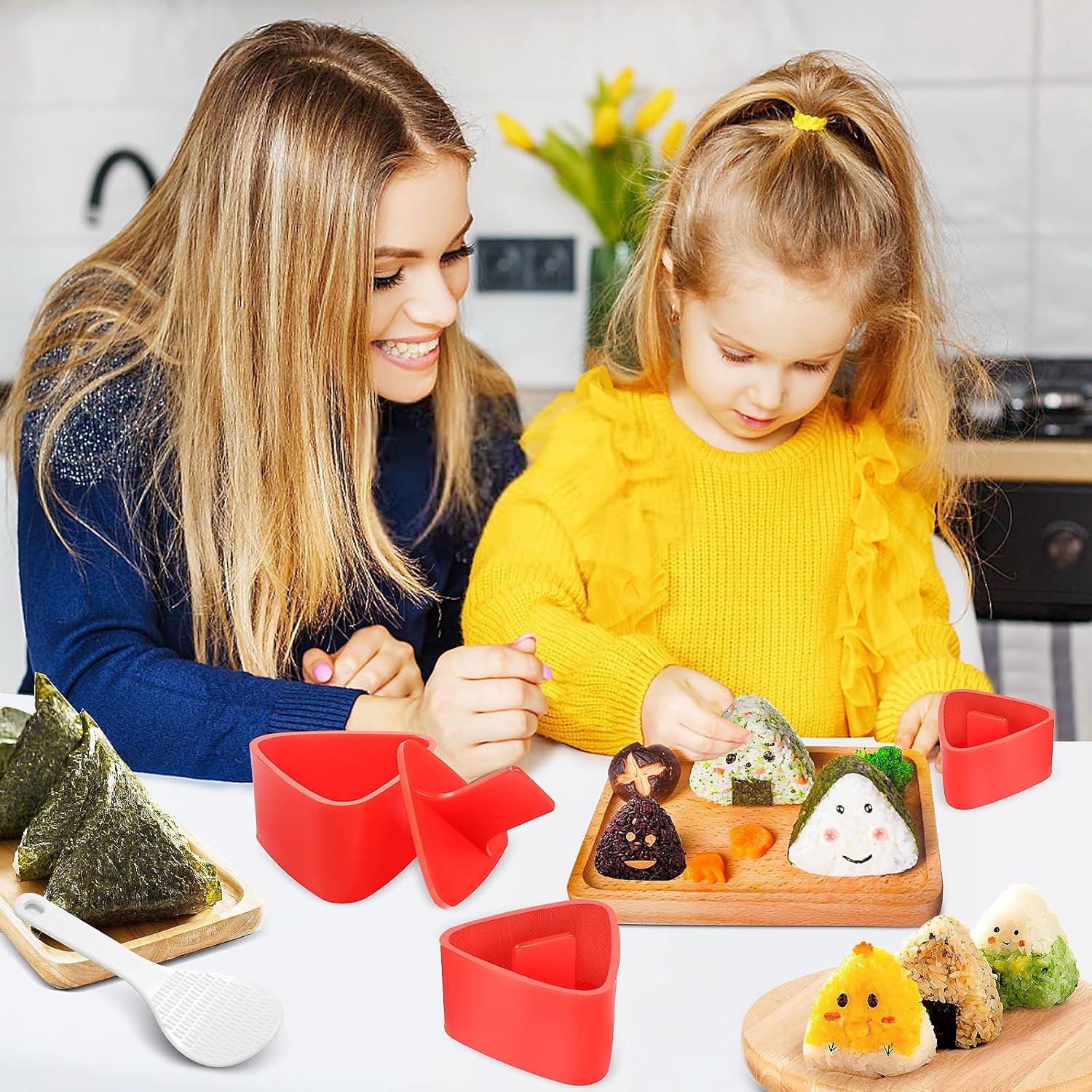 Juego de Moldes de Onigiri DIMVKA 3 Piezas Rojo