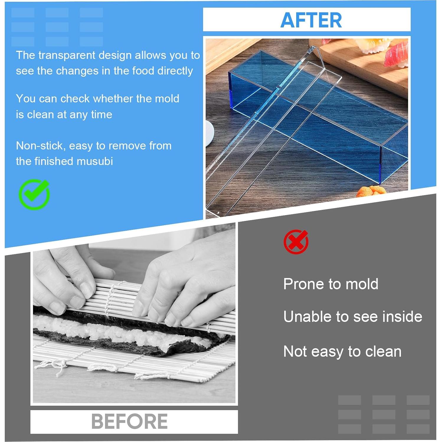 Kit de Hacer Sushi Baderke 2 Moldes y 2 Cucharas 20.7x5 cm