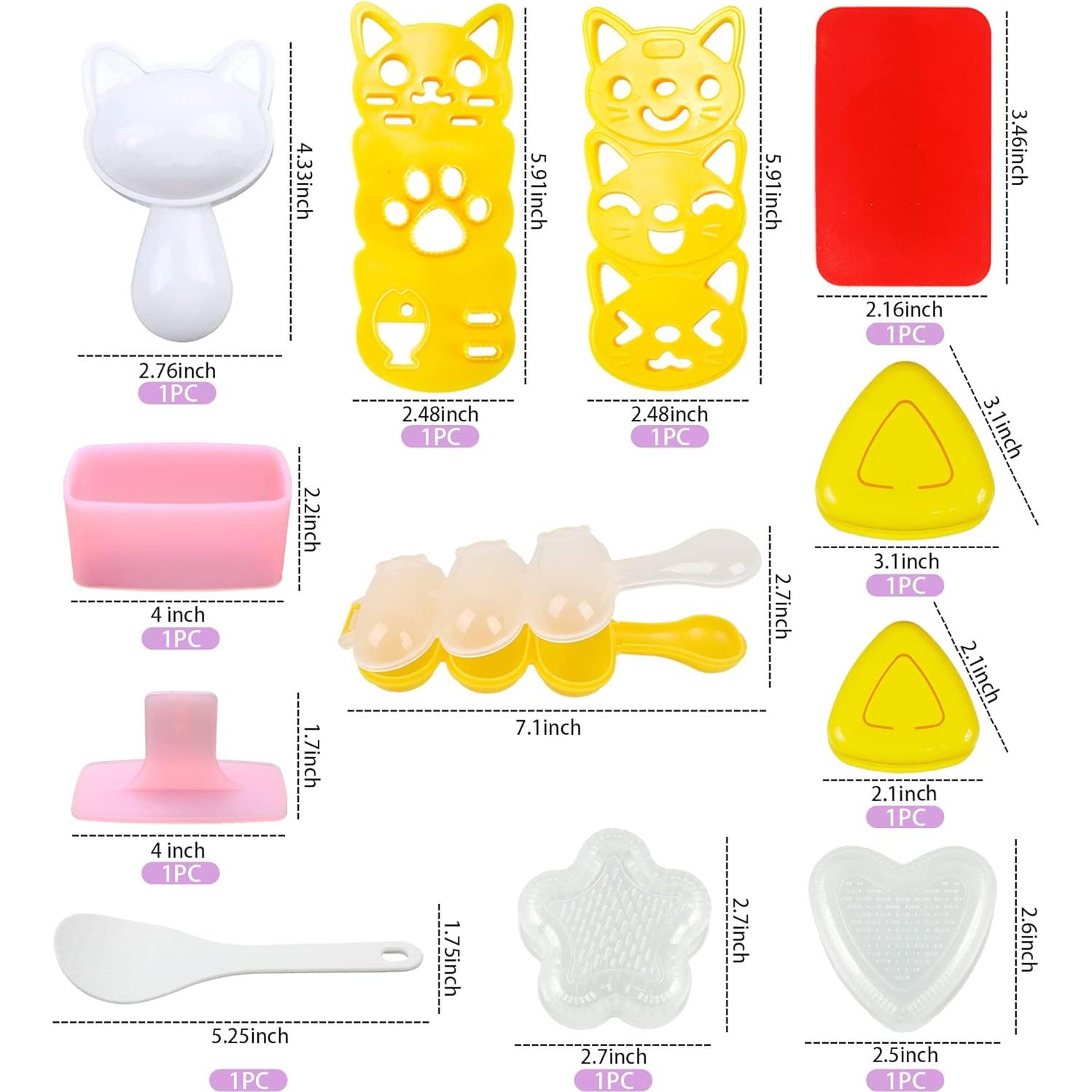 Molde de Sushi Gato Banballon 11 Piezas Multicolor