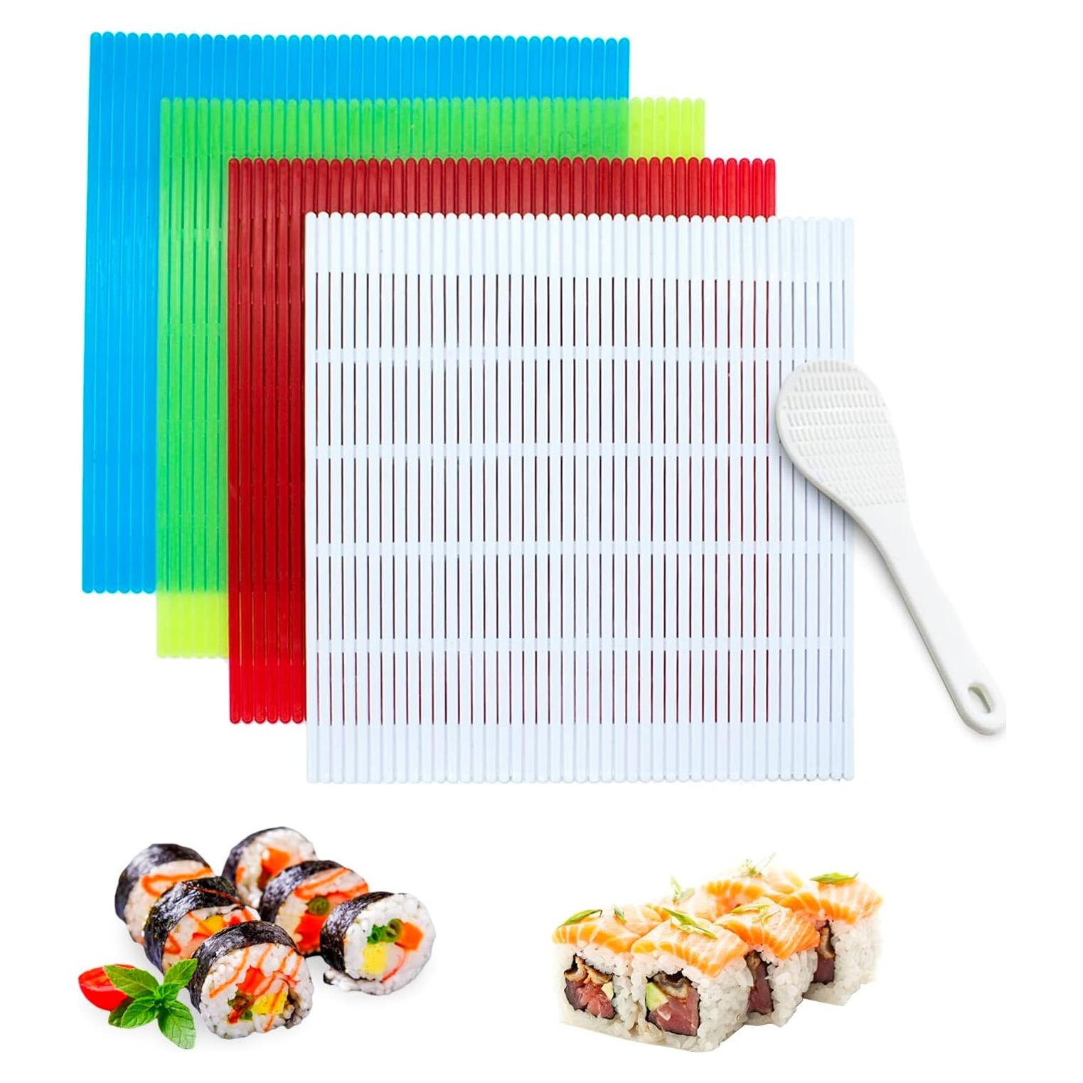 Juego de 4 Esteras para Sushi LIOUCBD Antiadherente