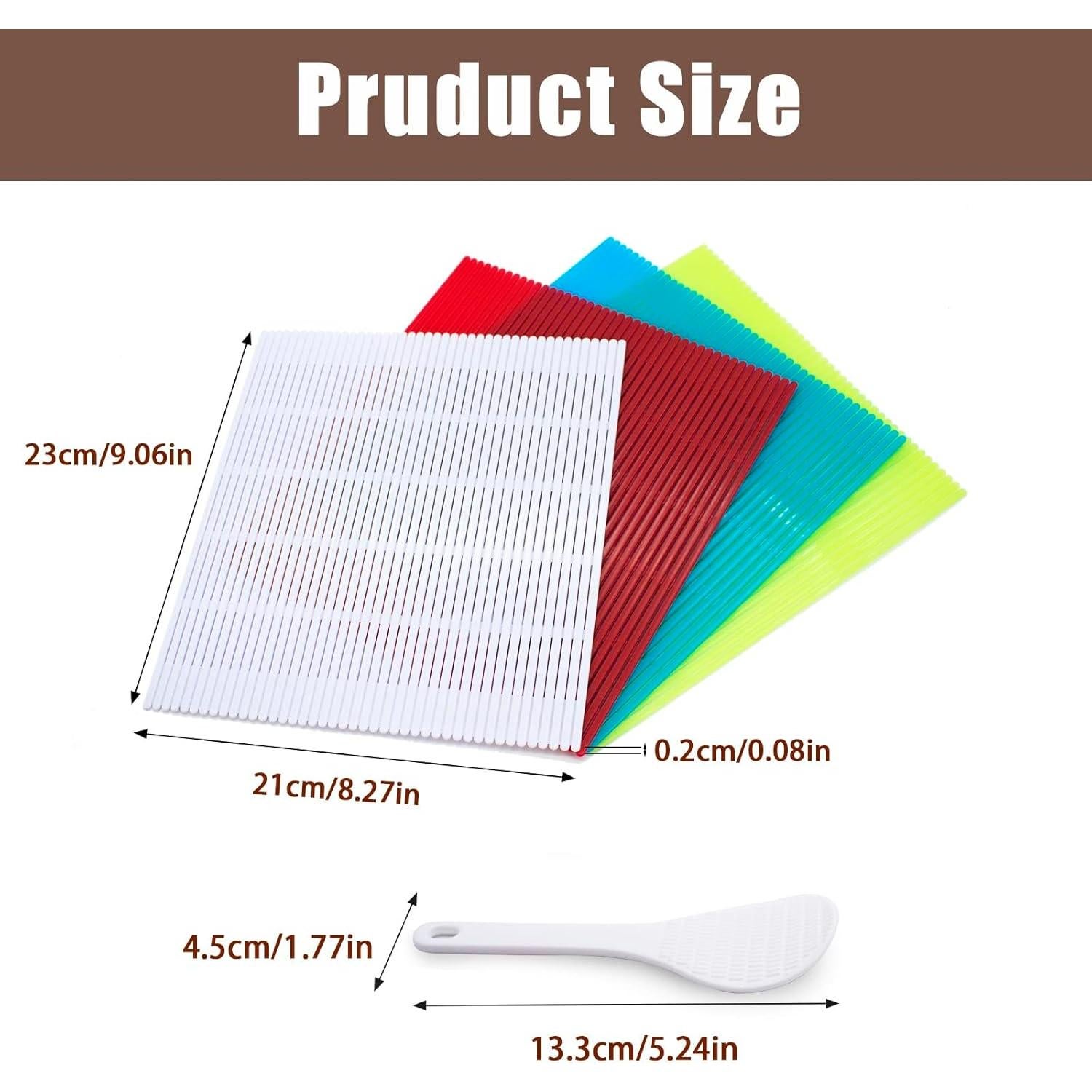 Juego de 4 Esteras para Sushi LIOUCBD Antiadherente