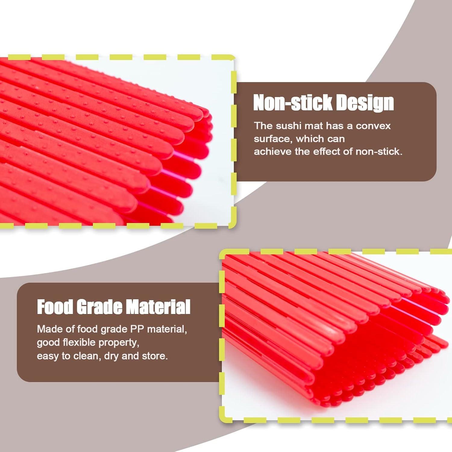 Juego de 4 Esteras para Sushi LIOUCBD Antiadherente