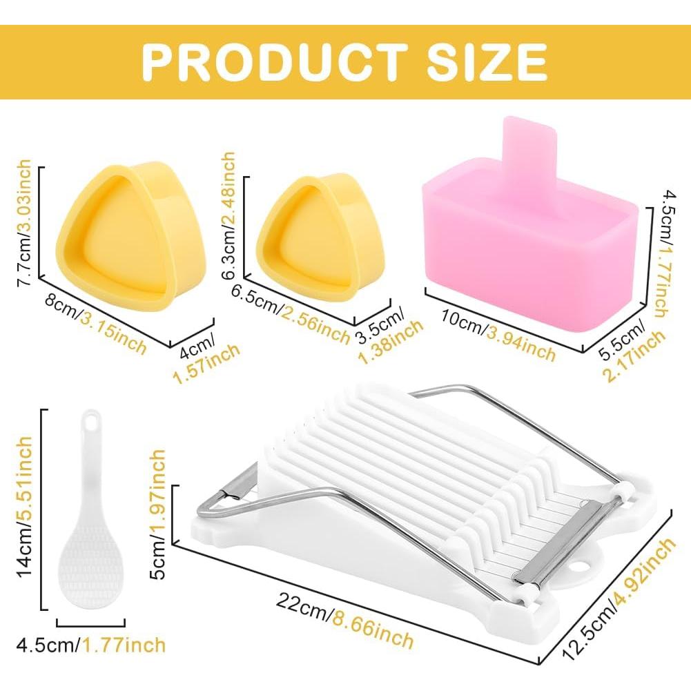 Kit de Fabricación de Musubi NINEFOX 7 Piezas Moldes Sushi