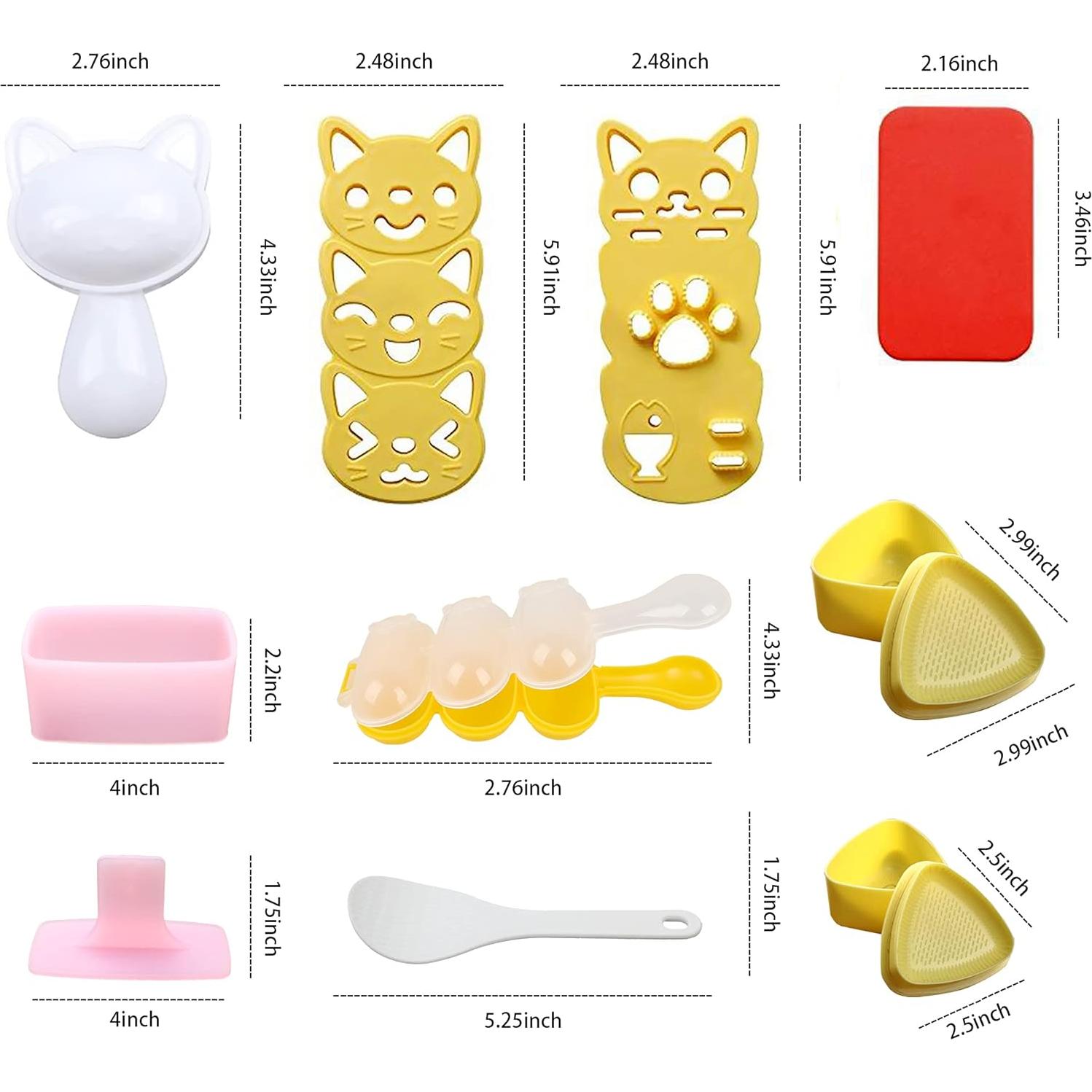 Moldes de Arroz en Forma de Gato BANBALLON - 12 Piezas