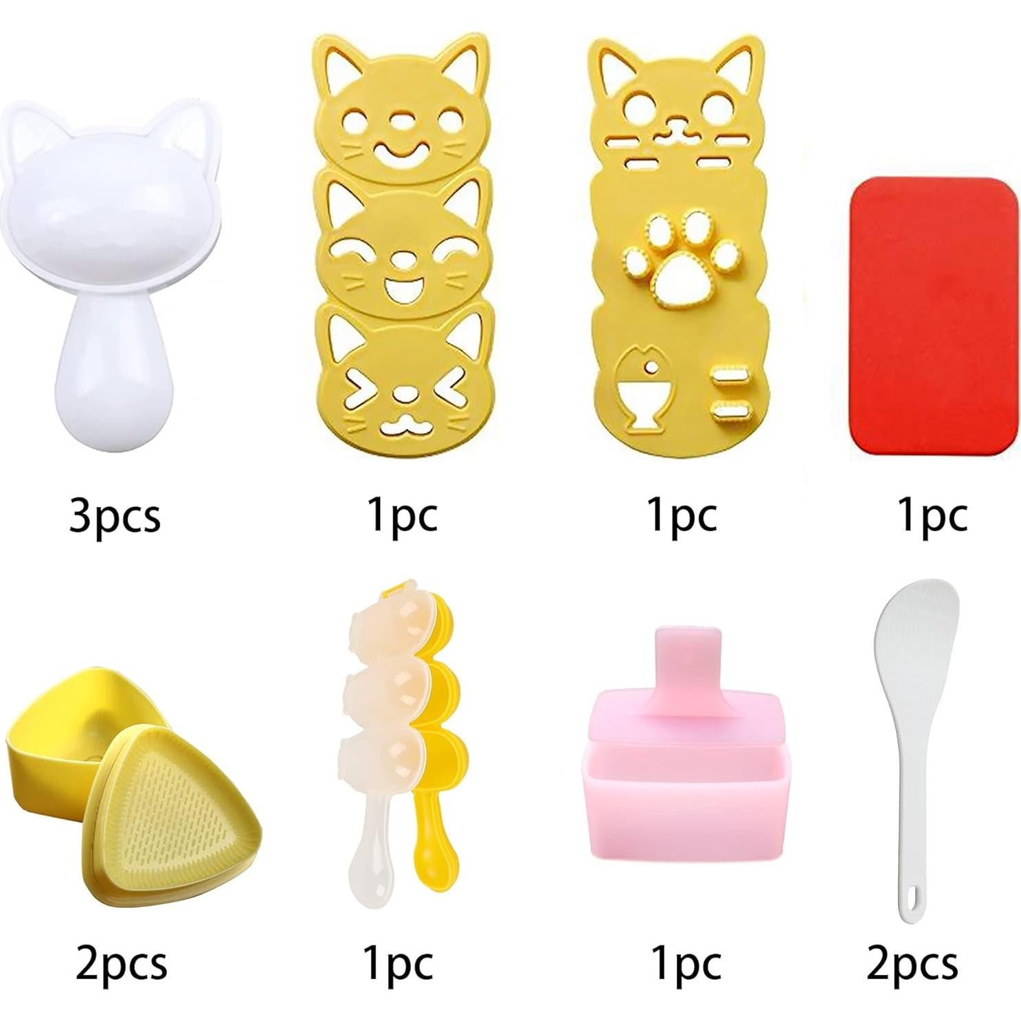 Moldes de Arroz en Forma de Gato BANBALLON - 12 Piezas