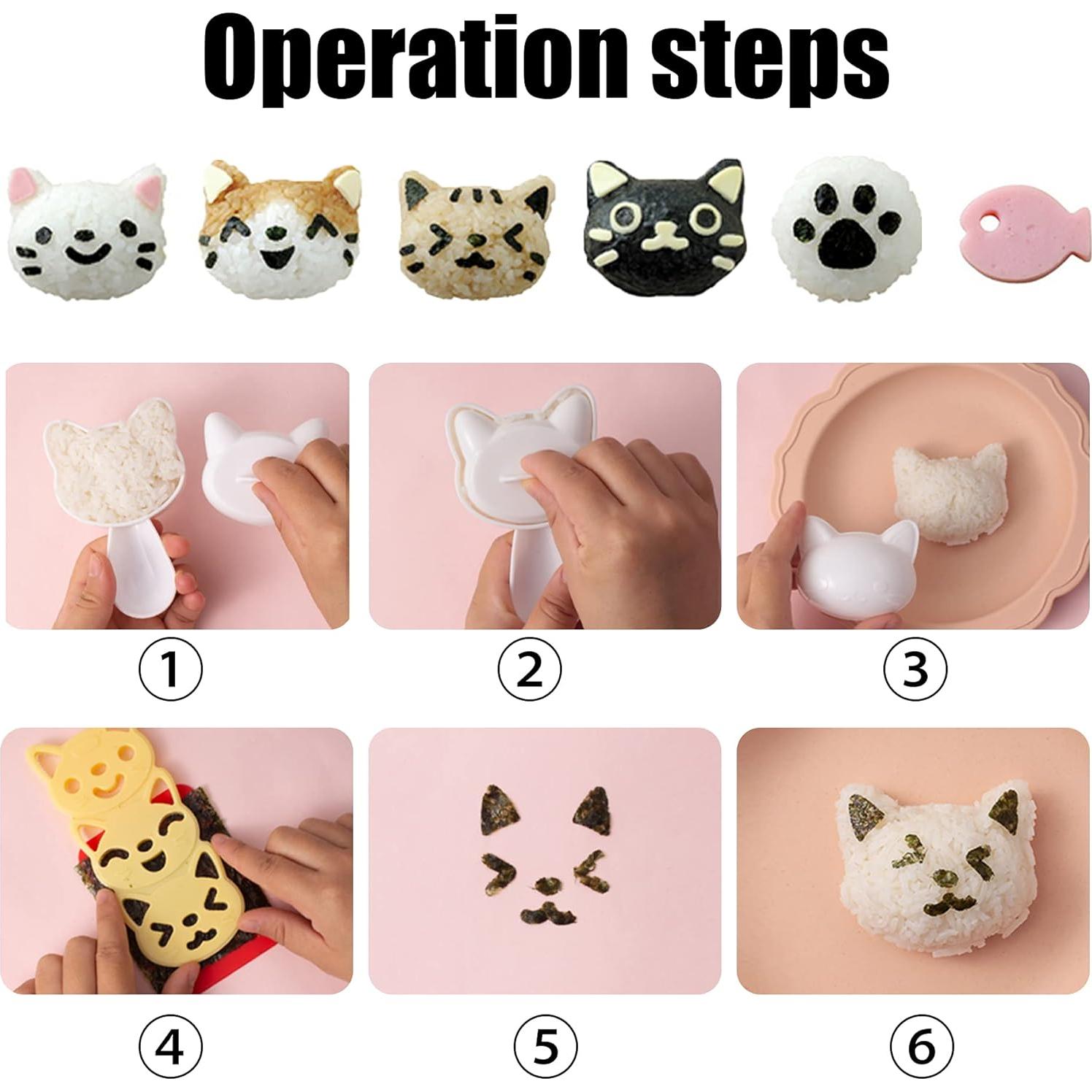 Moldes de Arroz en Forma de Gato BANBALLON - 12 Piezas