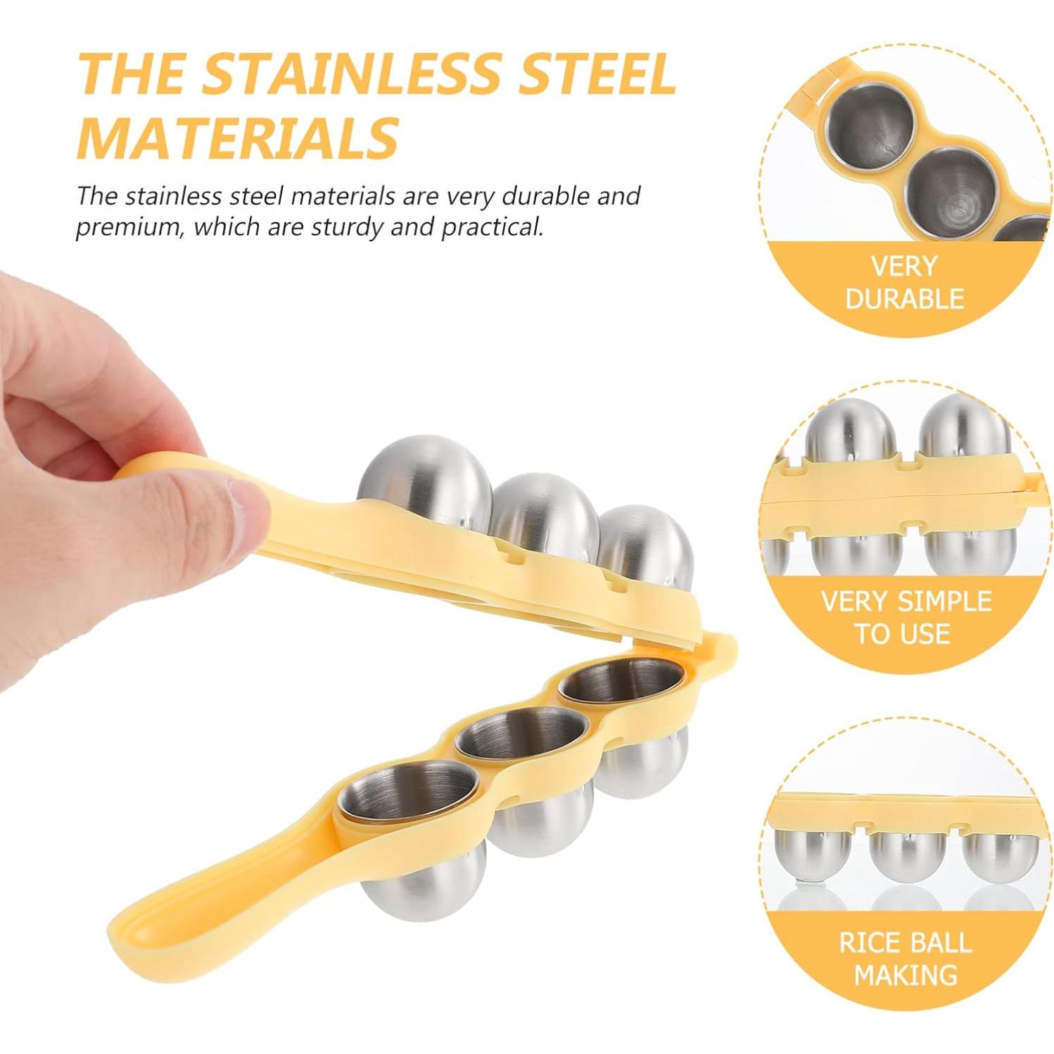 Molde de Bolas de Arroz Packove Acero Inoxidable 3 Piezas