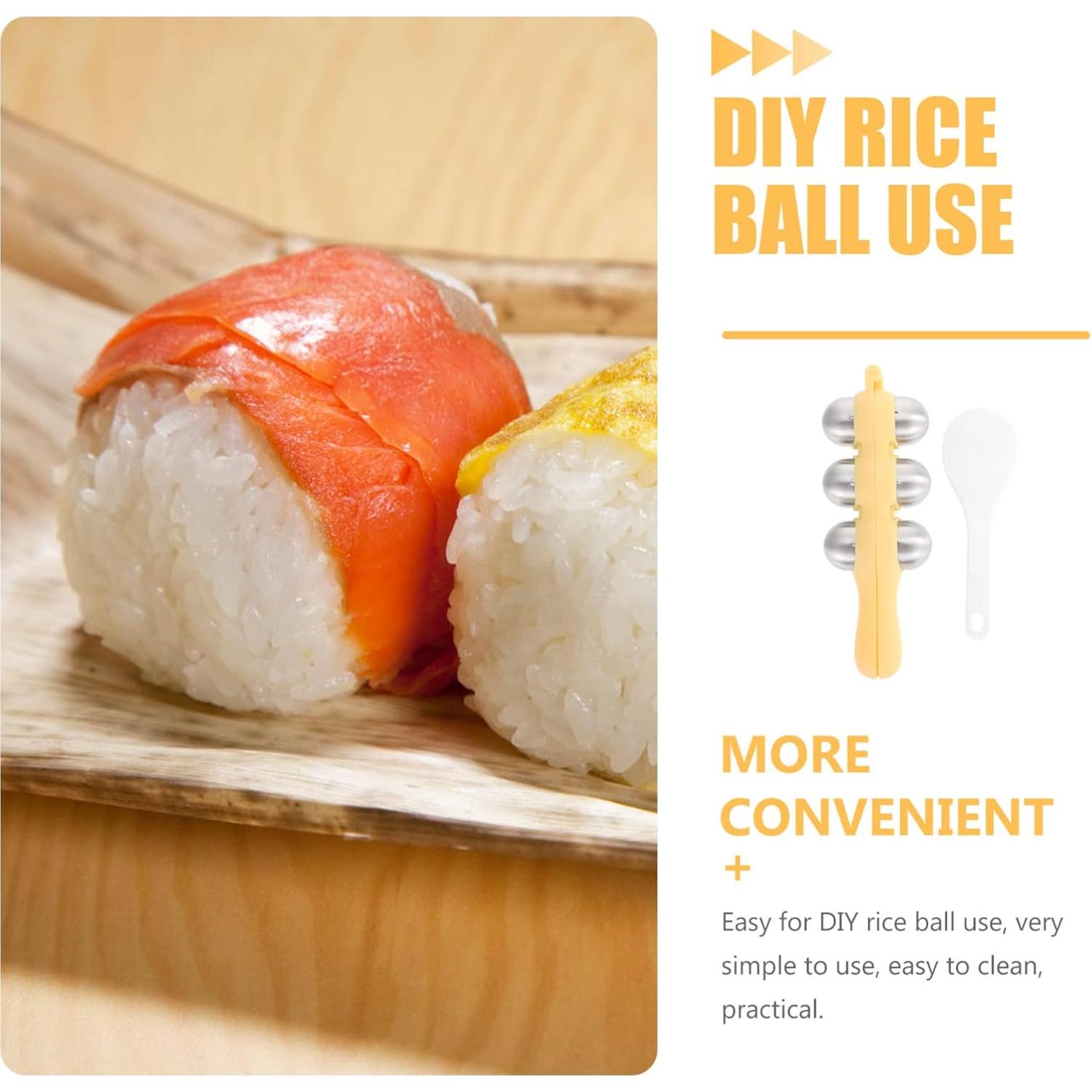 Molde de Bolas de Arroz Packove Acero Inoxidable 3 Piezas