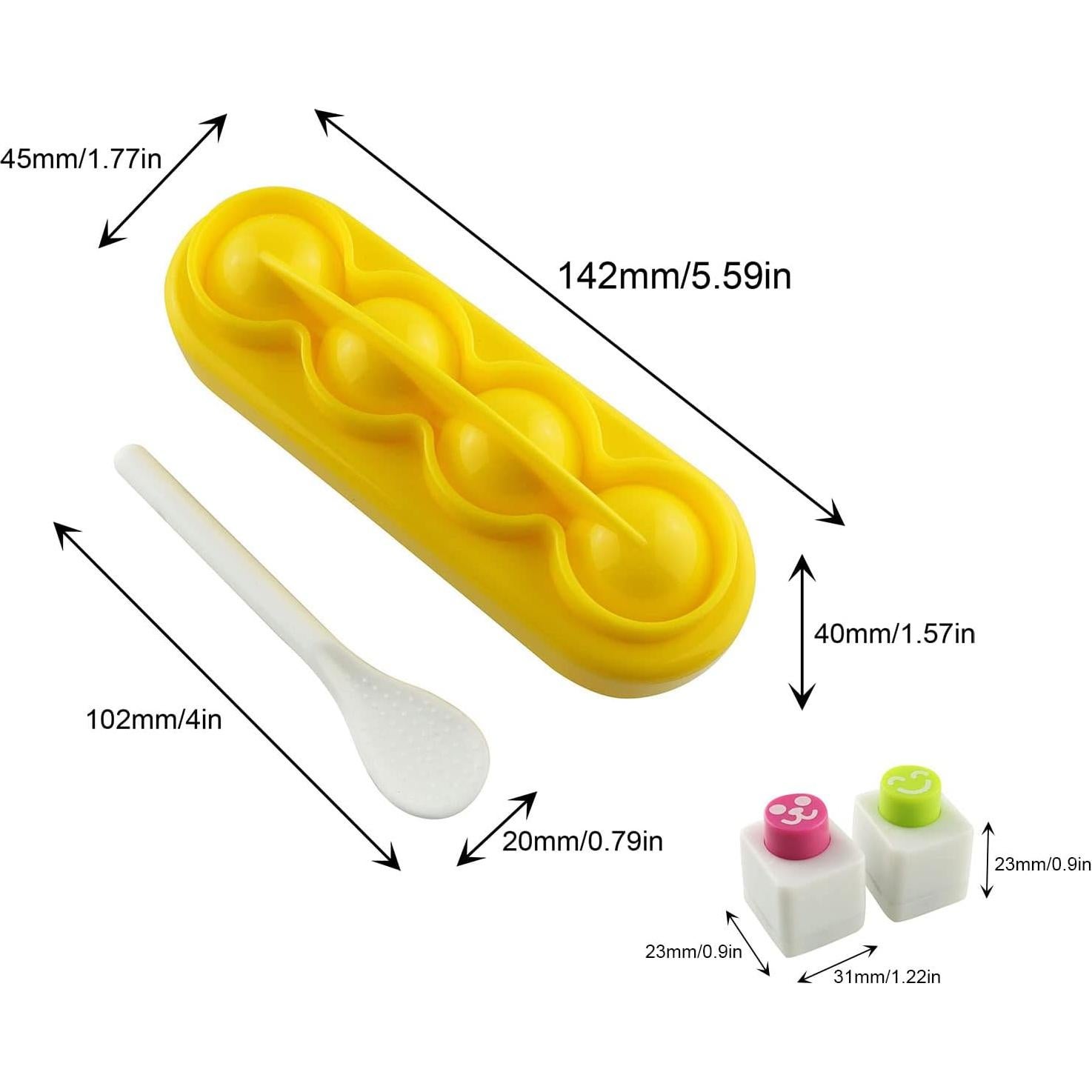 Moldeador de Sushi JCBIZ 4 Piezas para Bolas de Arroz