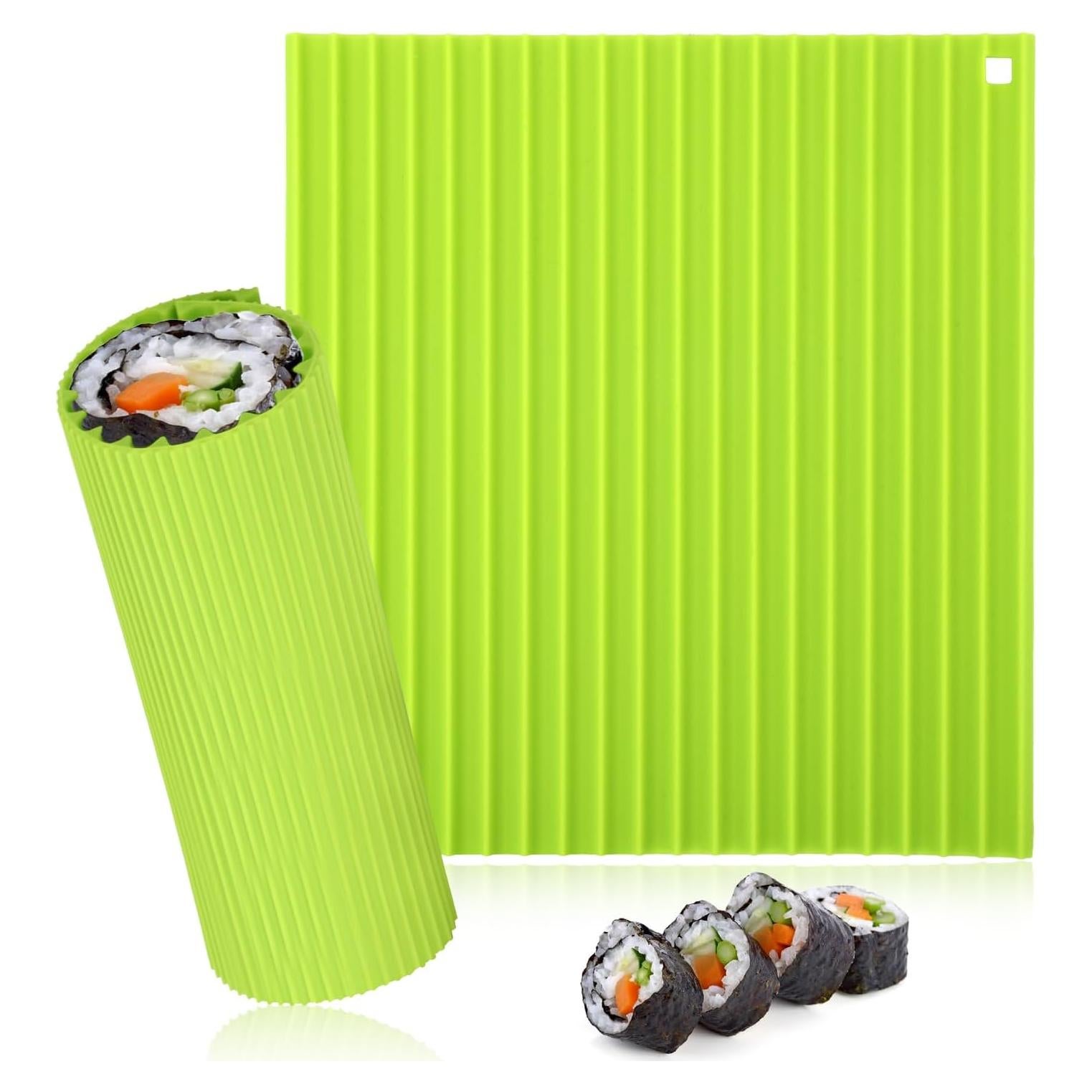 Estera de Sushi de Silicona BOXOB 22x20cm Verde Reutilizable