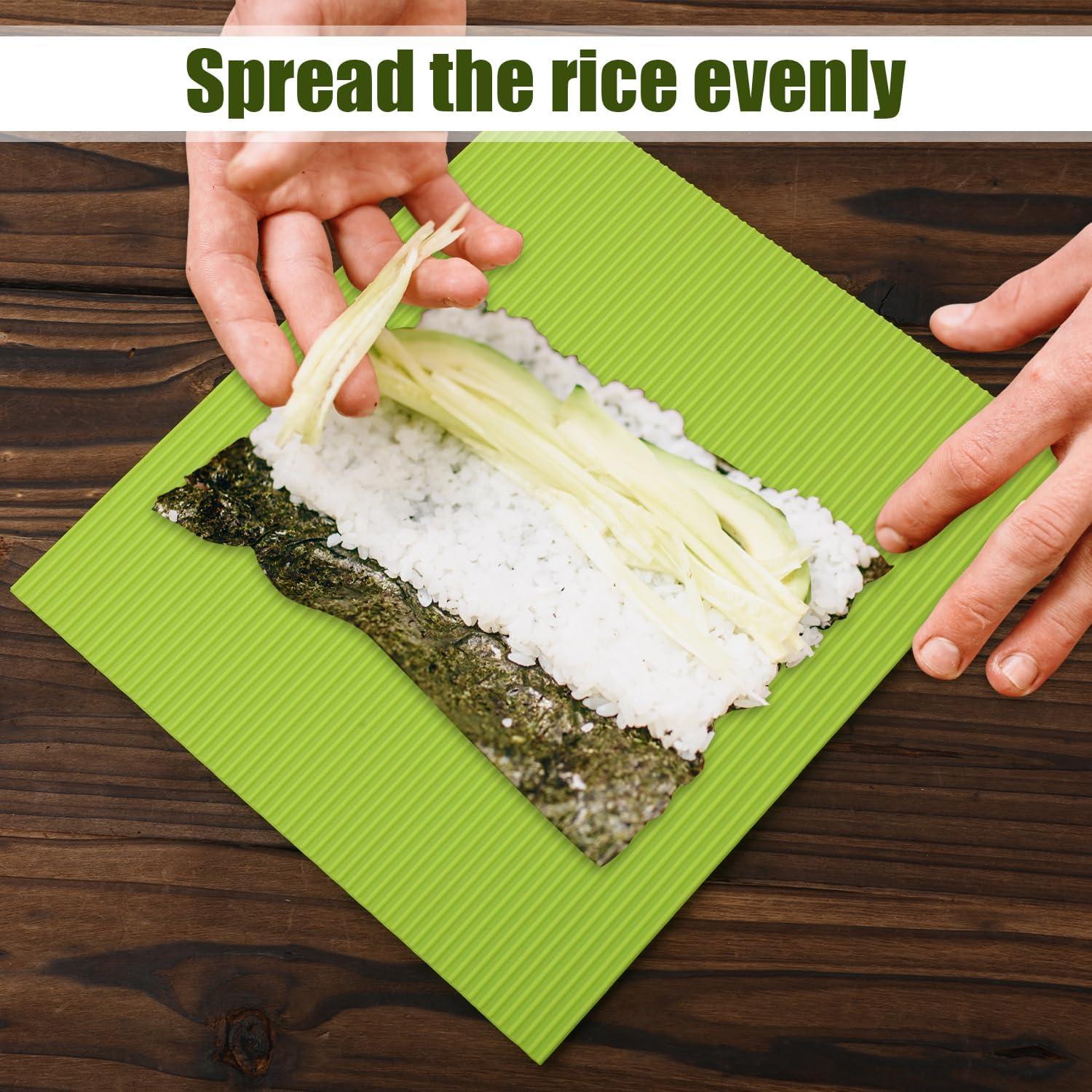 Estera de Sushi de Silicona BOXOB 22x20cm Verde Reutilizable