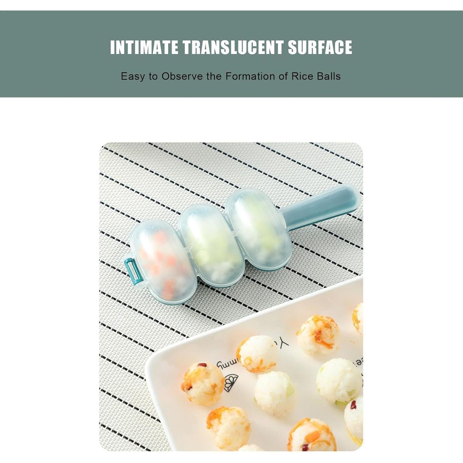 Molde para Bolas de Arroz Zhuluck Azul 3 Cavidades Antiadherente