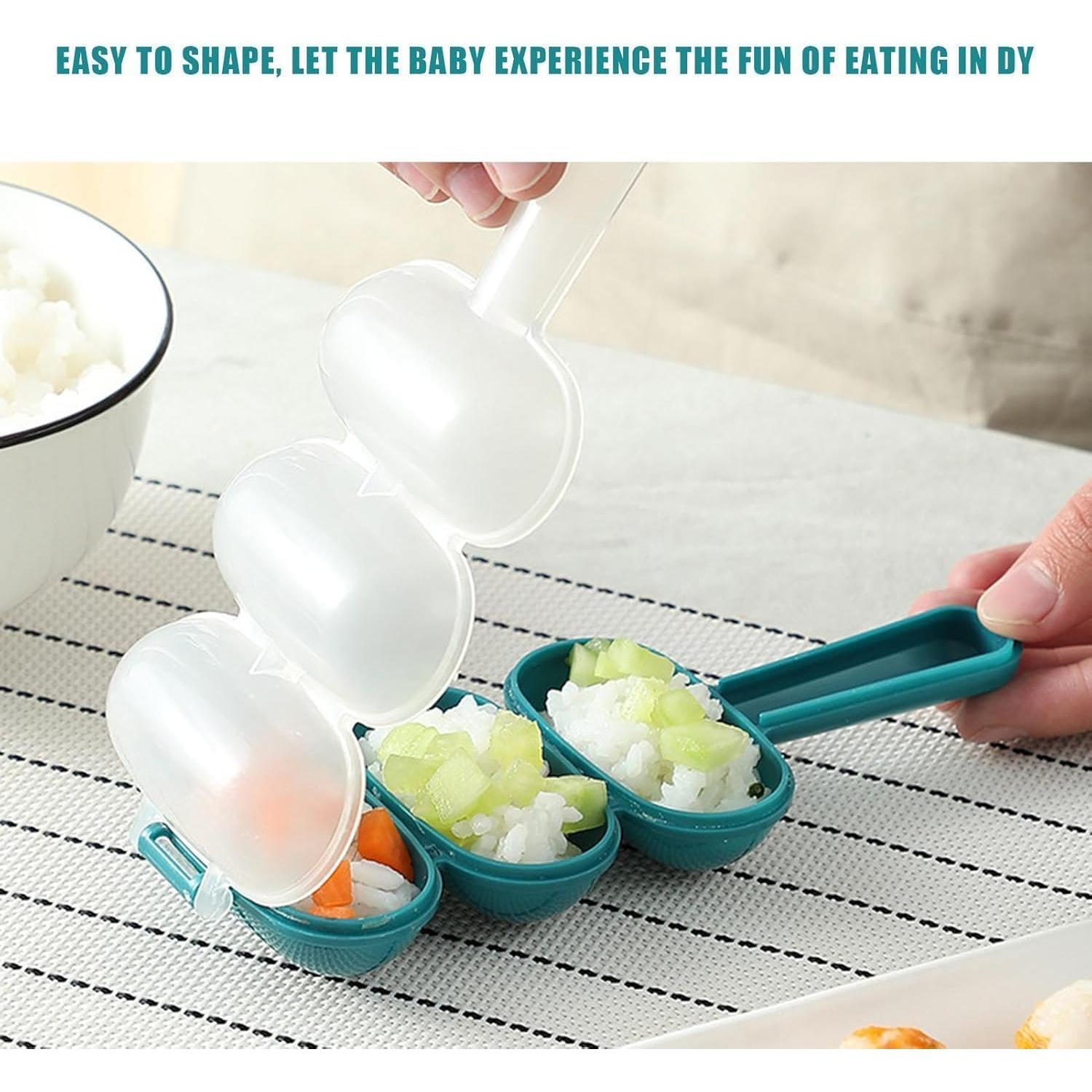 Molde para Bolas de Arroz Zhuluck Azul 3 Cavidades Antiadherente