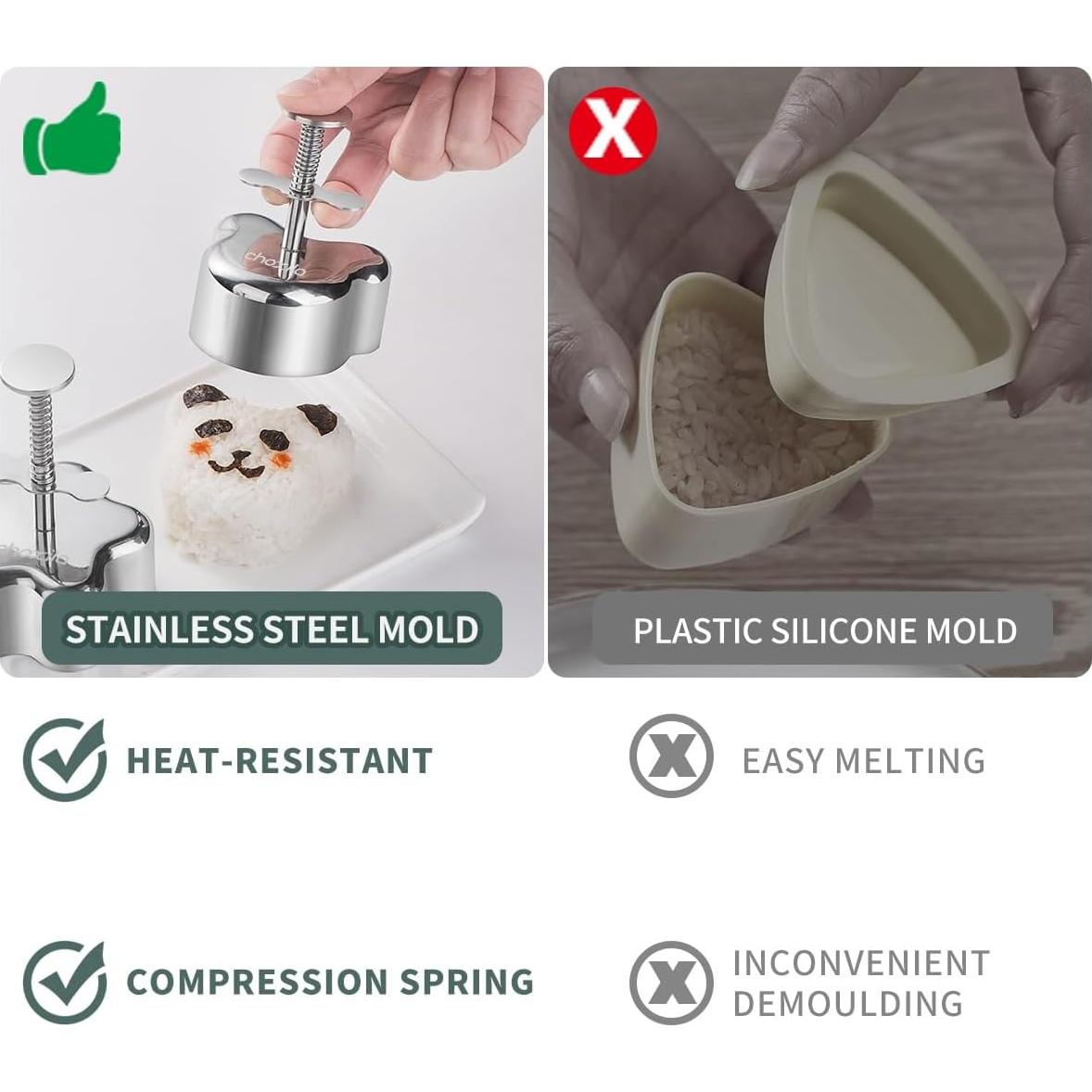 Juego de Moldes para Onigiri Choxila 4 Piezas Acero Inoxidable