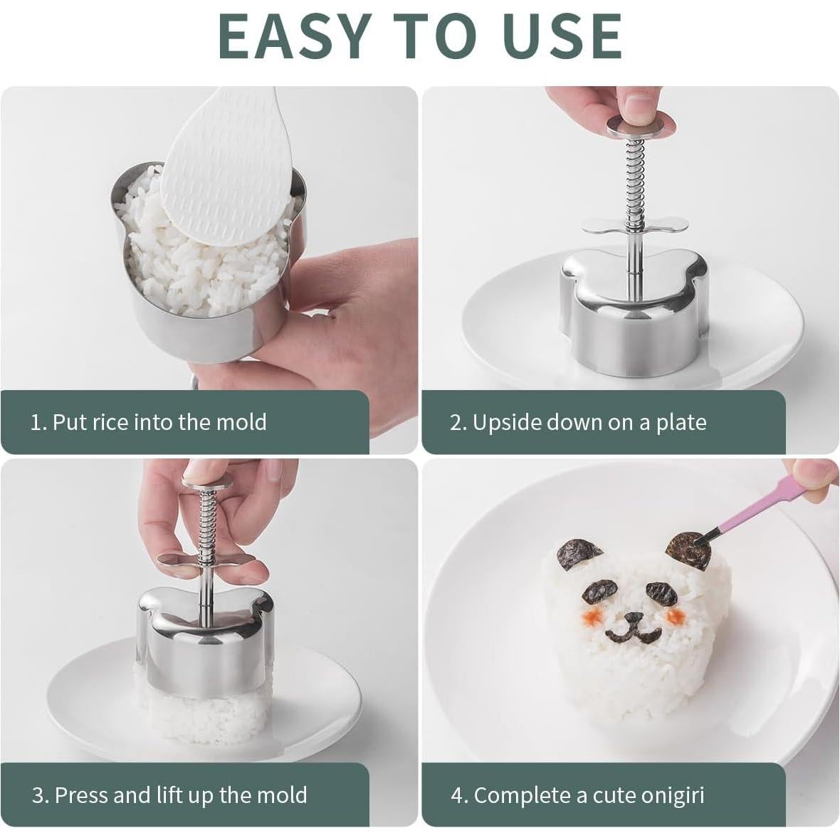 Juego de Moldes para Onigiri Choxila 4 Piezas Acero Inoxidable