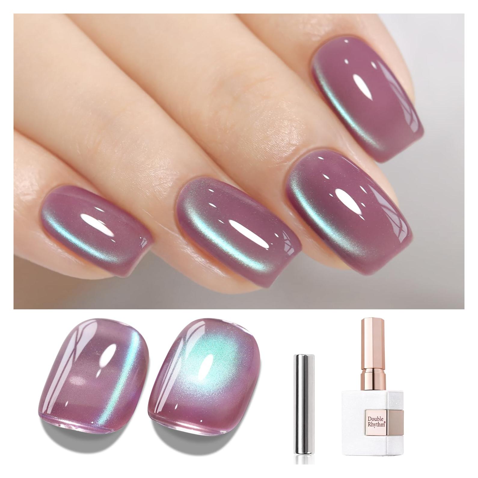 Gel de Uñas Ojo de Gato Doble Ritmo 15ml Purpura Ciruela