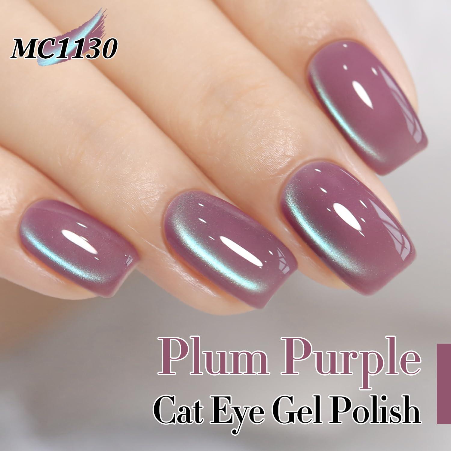 Gel de Uñas Ojo de Gato Doble Ritmo 15ml Purpura Ciruela
