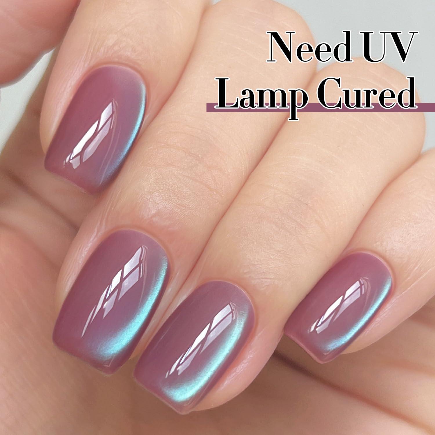 Gel de Uñas Ojo de Gato Doble Ritmo 15ml Purpura Ciruela