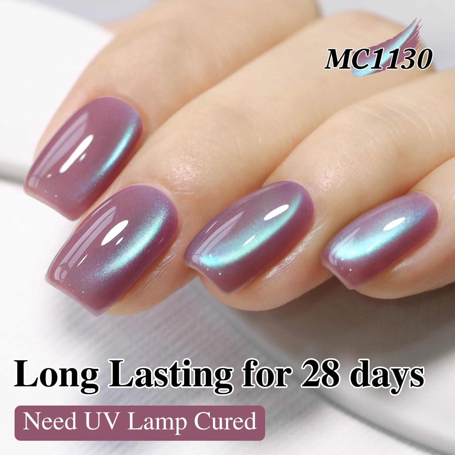 Gel de Uñas Ojo de Gato Doble Ritmo 15ml Purpura Ciruela