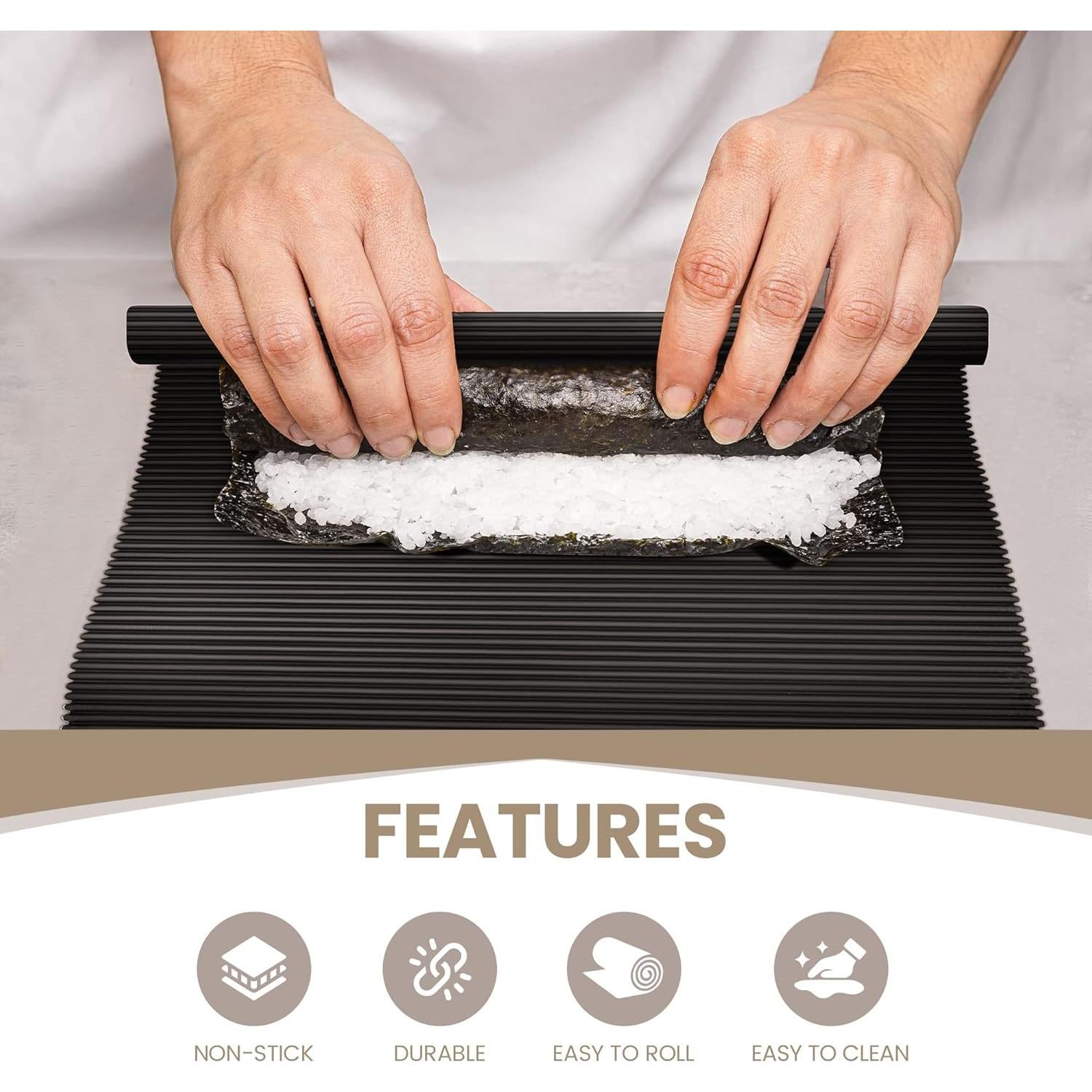 Rodillo de Sushi HardlyStars Silicona Antiadherente Set 2