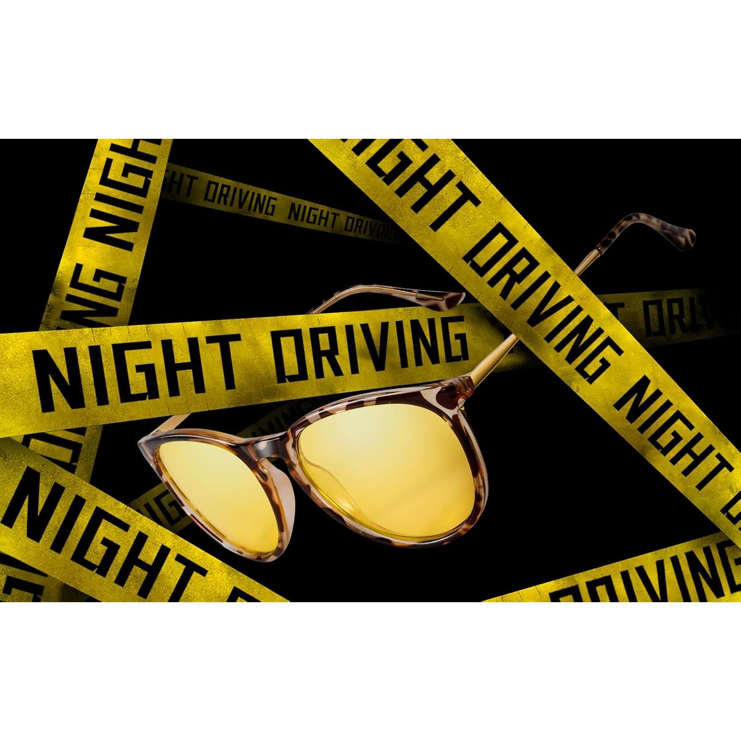 Gafas de visión nocturna TJUTR para mujeres amarillas UV