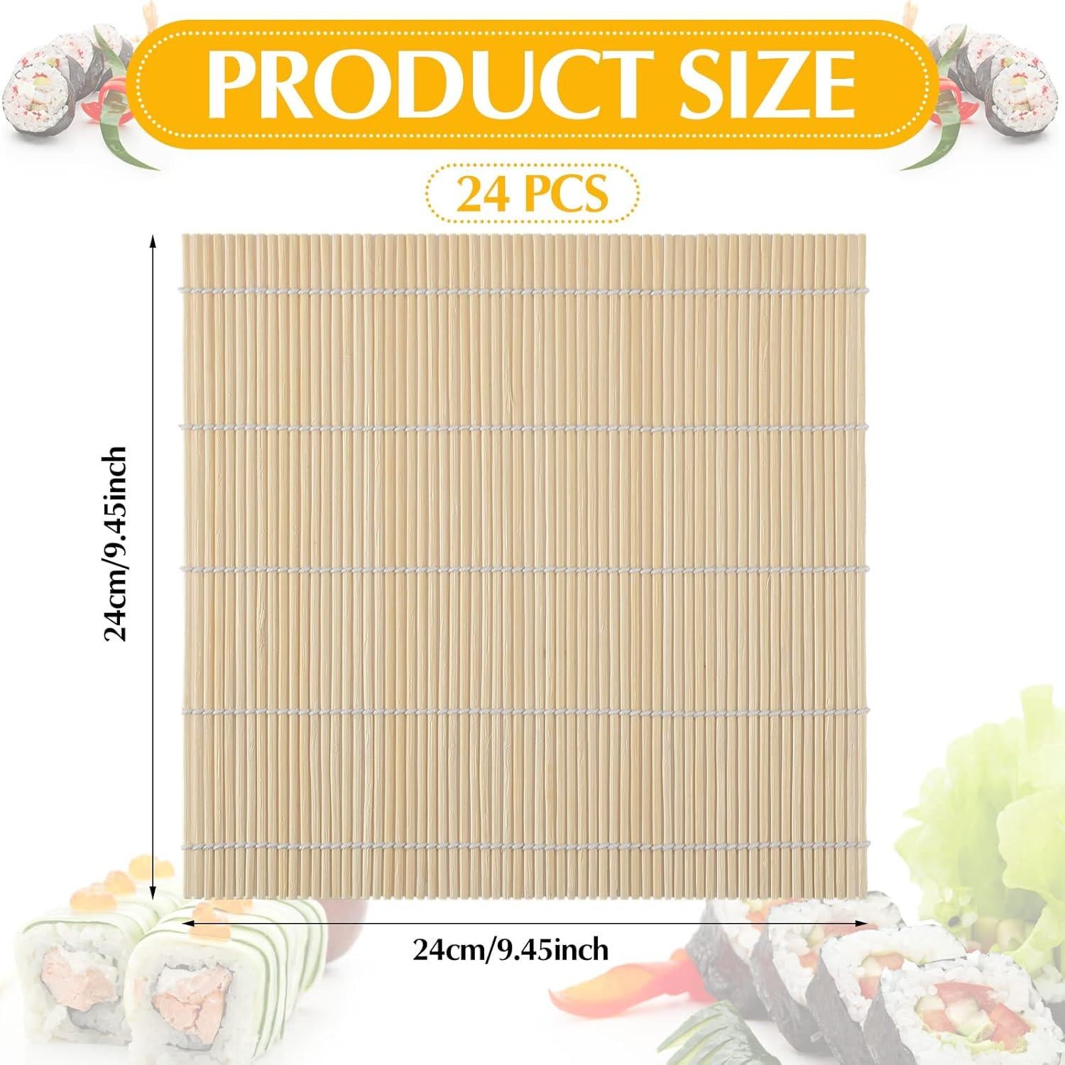 Hoolerry 24 Piezas Esteras de Bambú para Hacer Sushi