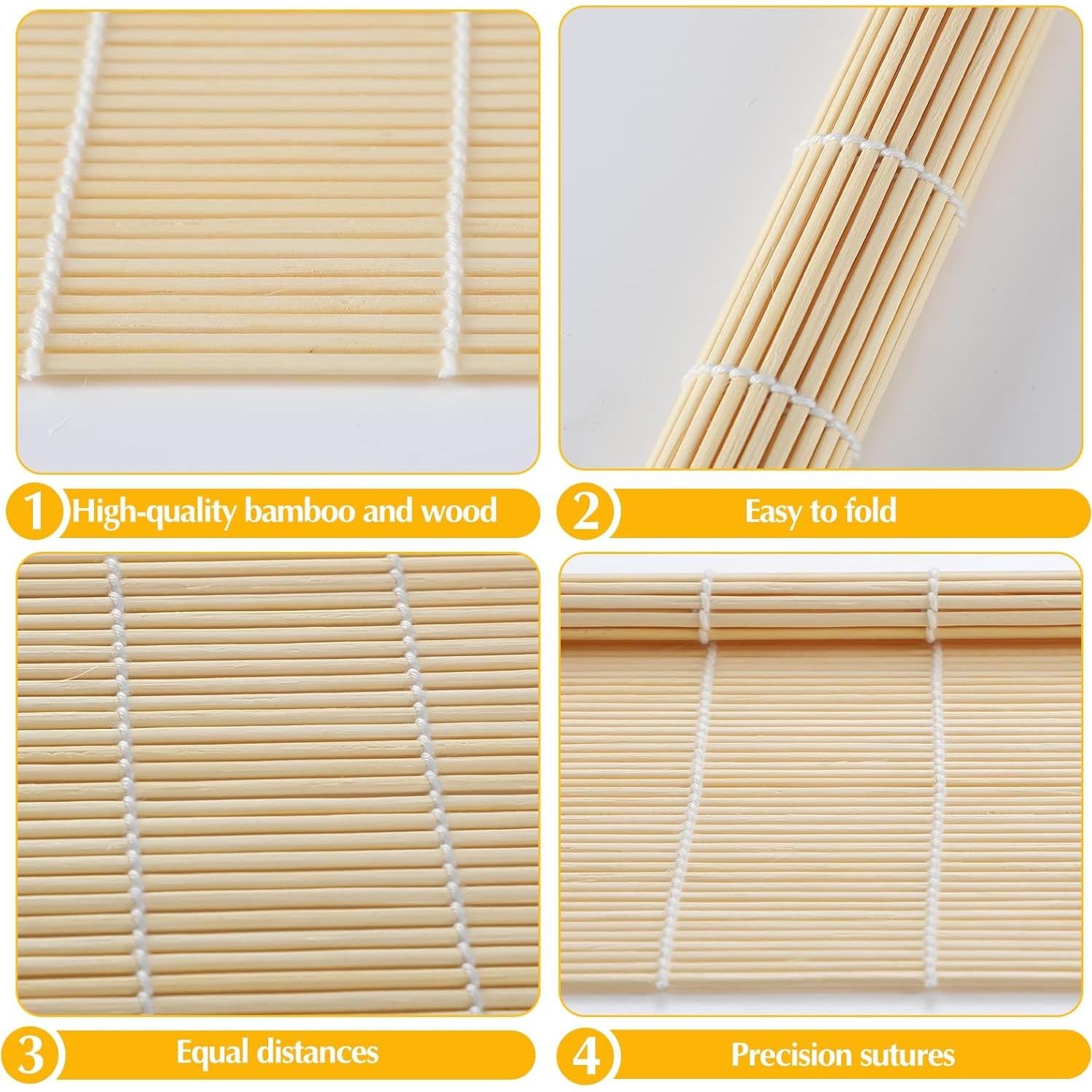 Hoolerry 24 Piezas Esteras de Bambú para Hacer Sushi